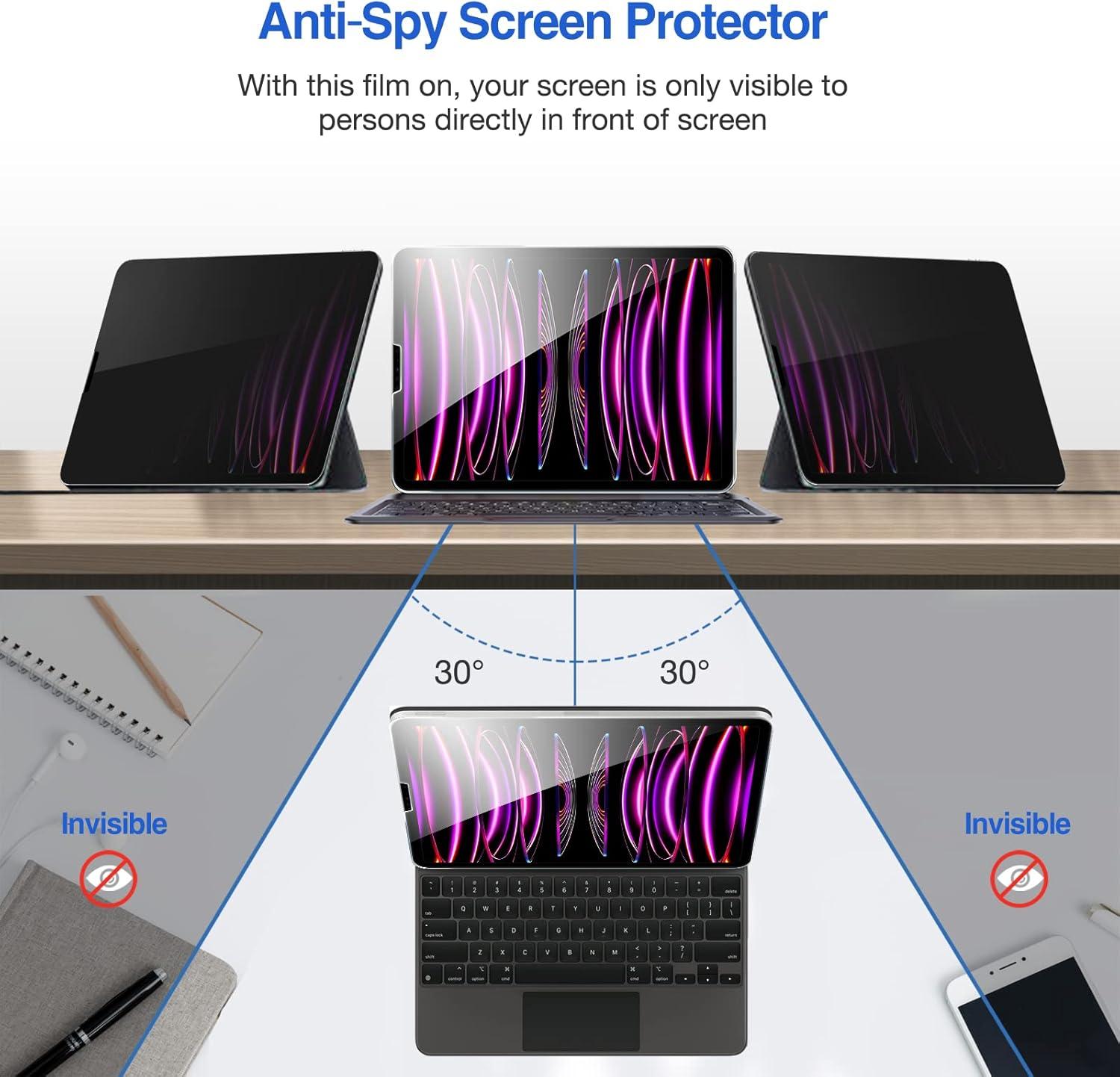 image:imageProCase 1 Pack Privacy Screen Protector for iPad Pro 20252024 M5M4 Air 13Inch 2024 AntiSpy Tempered Glass Film Guard for 2024 iPad ProiPad Air 132