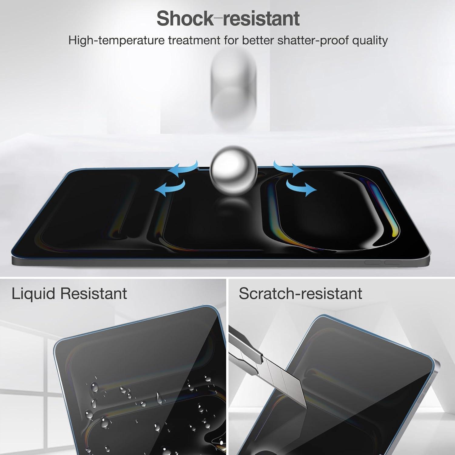image:imageProCase 1 Pack Privacy Screen Protector for iPad Pro 20252024 M5M4 Air 13Inch 2024 AntiSpy Tempered Glass Film Guard for 2024 iPad ProiPad Air 132