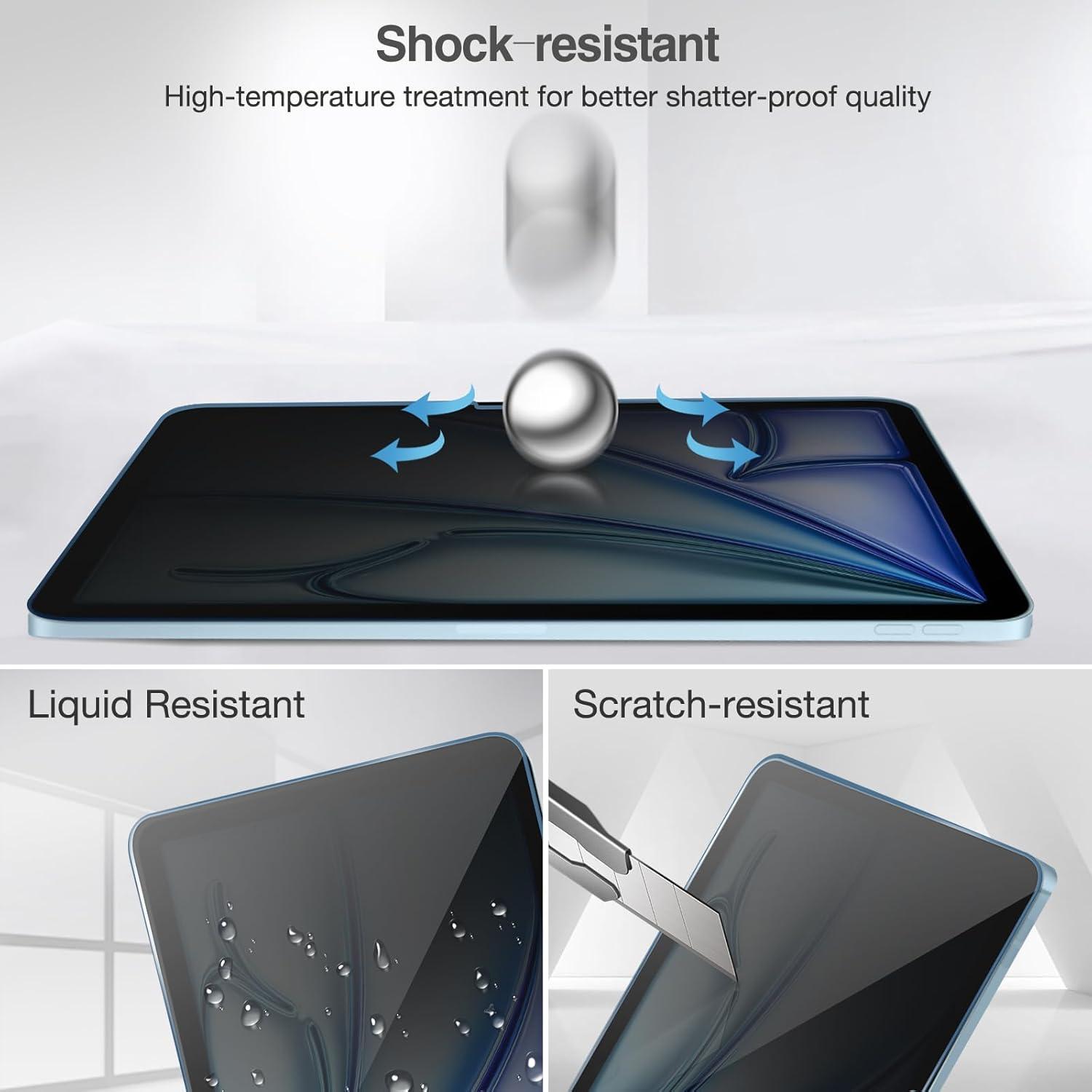 image:imageProCase 1 Pack Privacy Screen Protector for iPad Pro 20252024 M5M4 Air 13Inch 2024 AntiSpy Tempered Glass Film Guard for 2024 iPad ProiPad Air 132