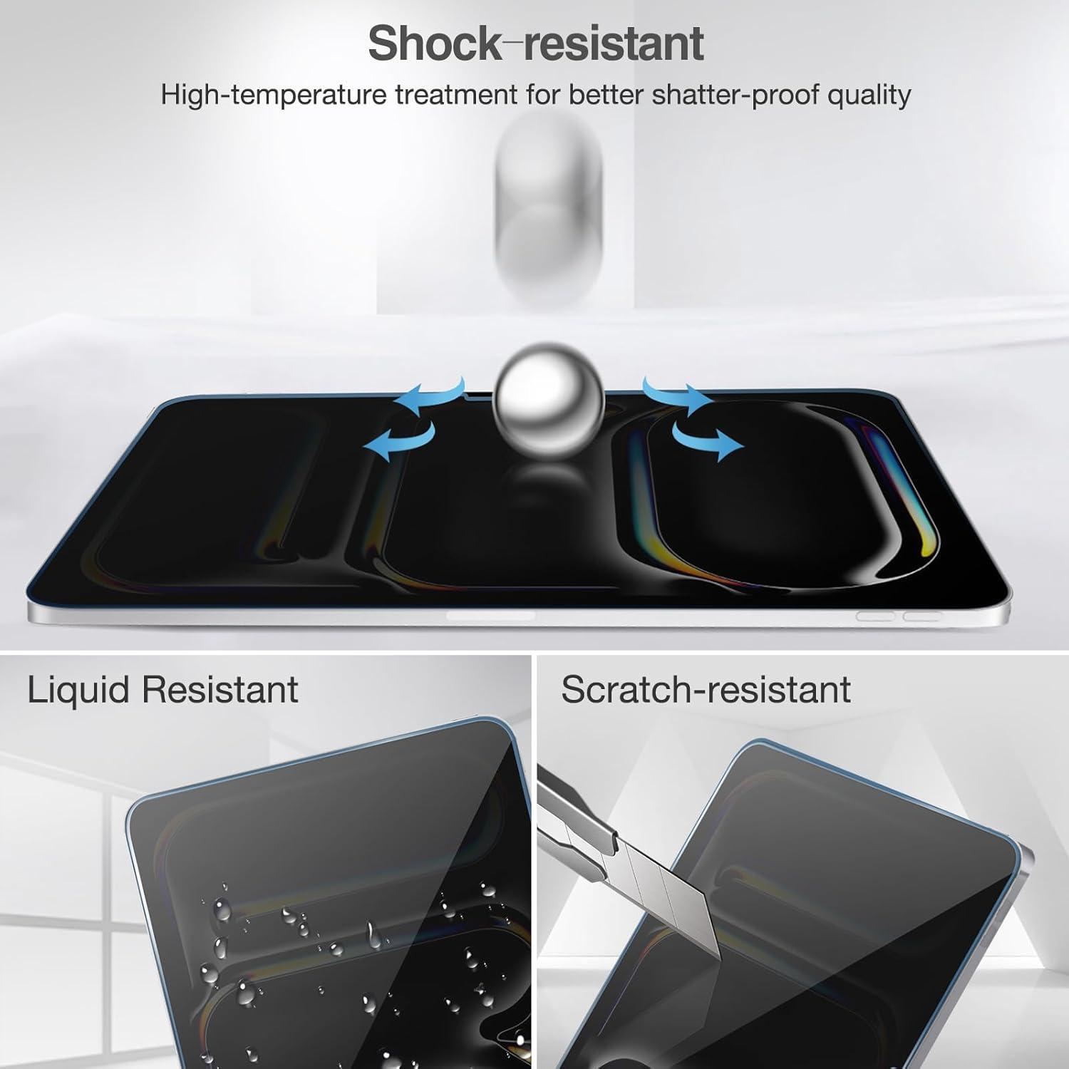 image:imageProCase 1 Pack Privacy Screen Protector for iPad Pro 20252024 M5M4 Air 13Inch 2024 AntiSpy Tempered Glass Film Guard for 2024 iPad ProiPad Air 132