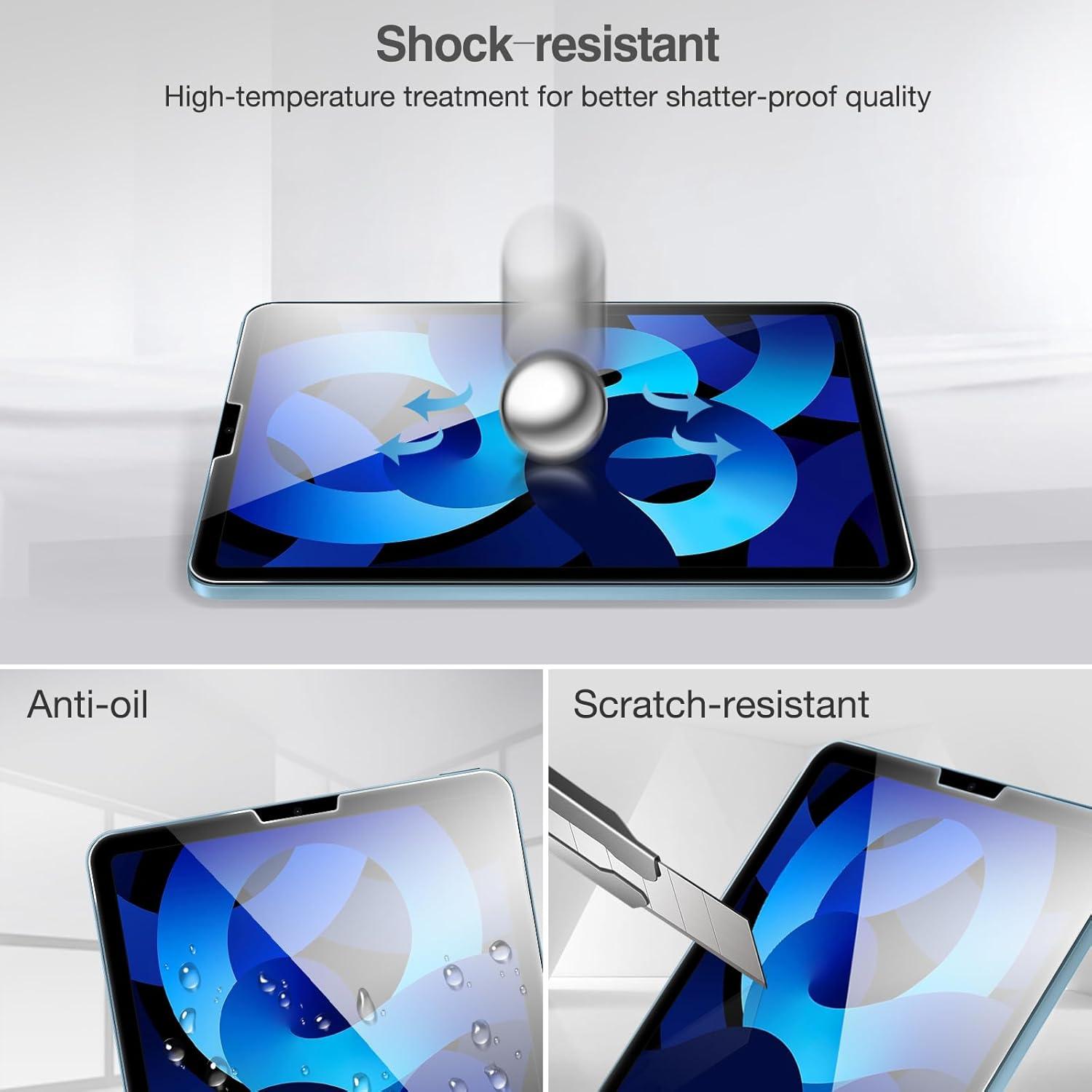 image:imageProCase 2 Pack Screen Protector for iPad Air 5th 4th Generation 109 2 Pack Camera Lens Protector 9H Hardness HD Clear Tempered Glass for iPad Air Gen 45 BlueBlue