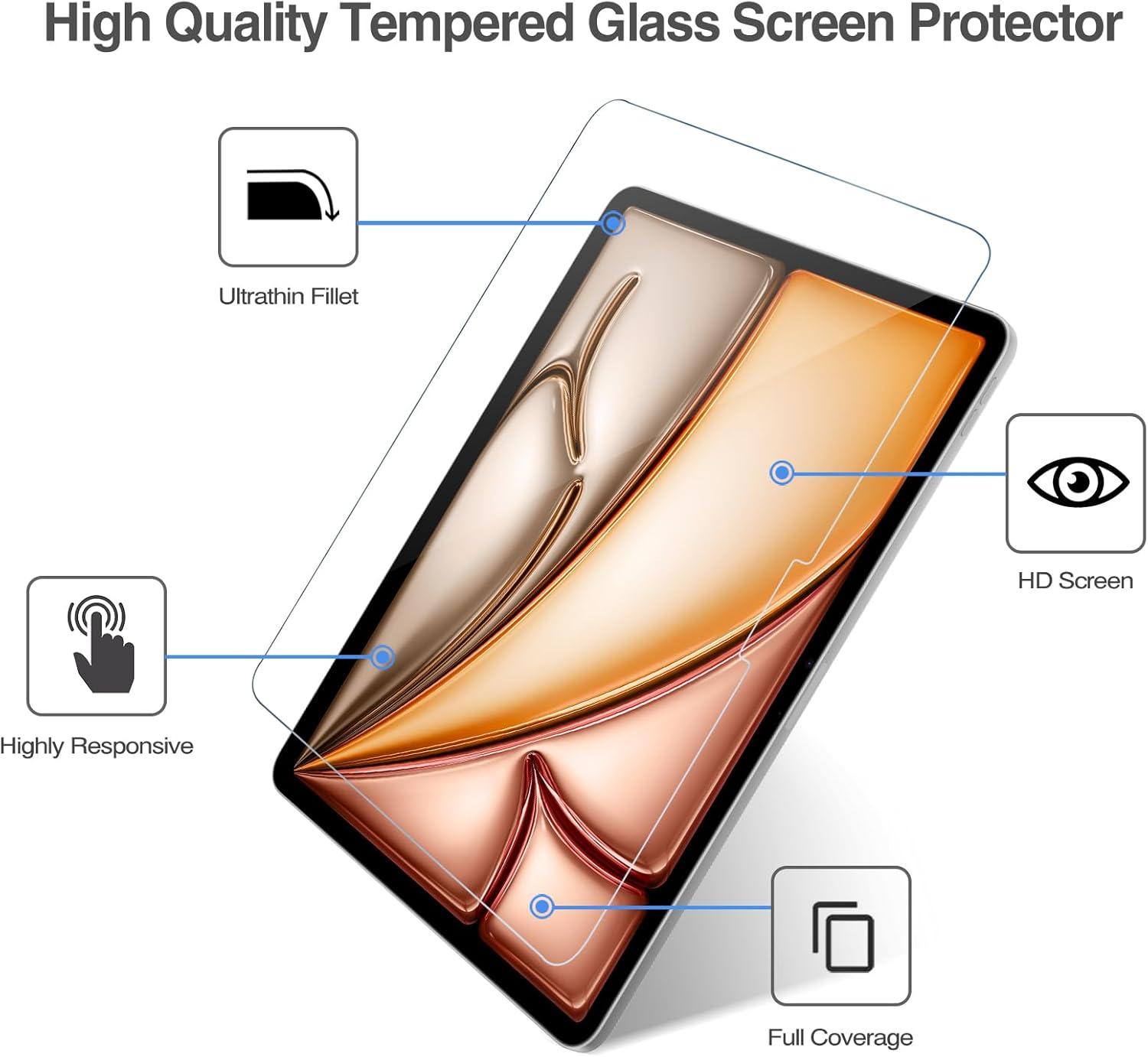 image:imageProCase 22 Pack Screen Protector for iPad Air 11 inch M4 2026 7th M3 2025 6th M2 2024 With Two Camera Lens Protector for iPad Air 11 BlueStarlight