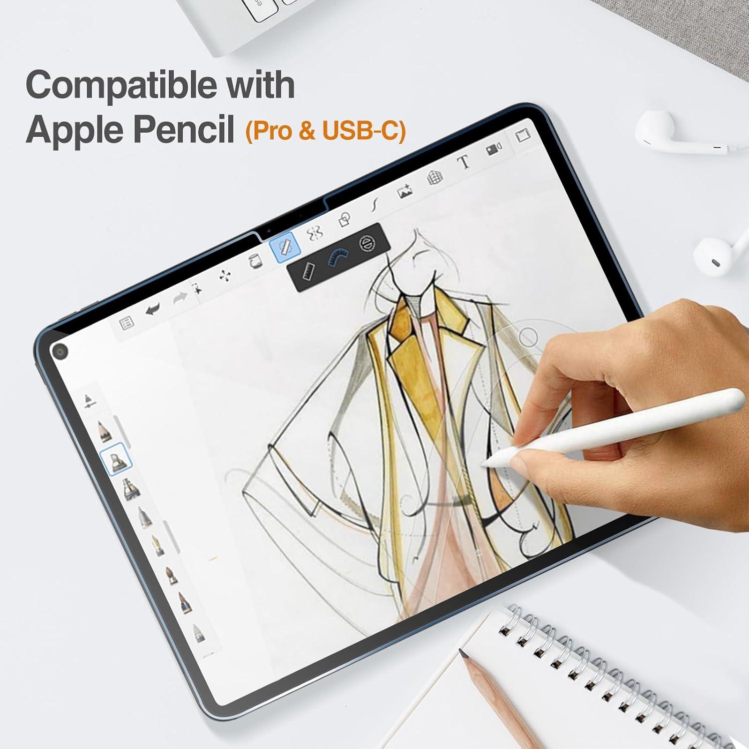 image:imageProCase 22 Pack Screen Protector for iPad Pro 13 inch 2025 M5 2024 M4 with Camera Lens Protector Tempered Glass Film for iPad Pro 13 2ClearBlackClear