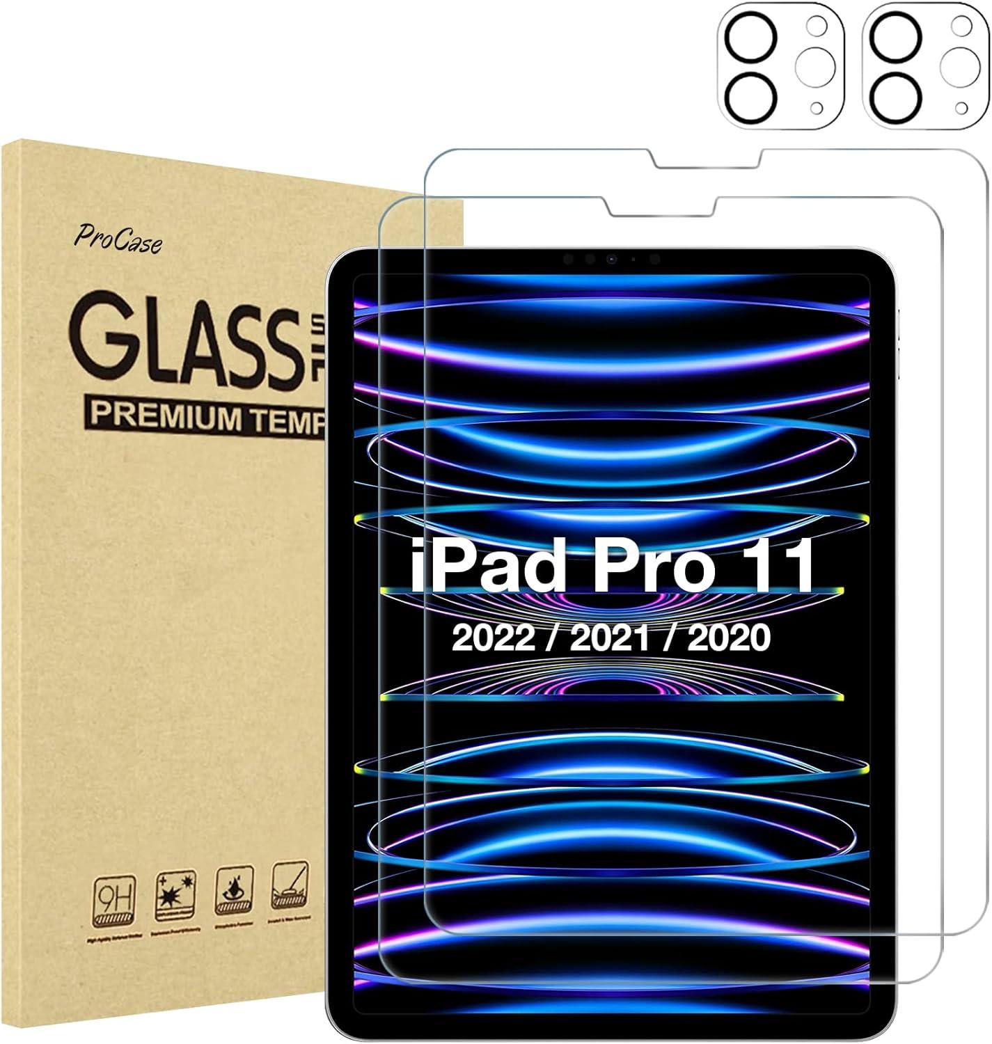 image:imageProCase 22 Pack Screen Protector for iPad Pro 13 inch 2025 M5 2024 M4 with Camera Lens Protector Tempered Glass Film for iPad Pro 13 2ClearClear