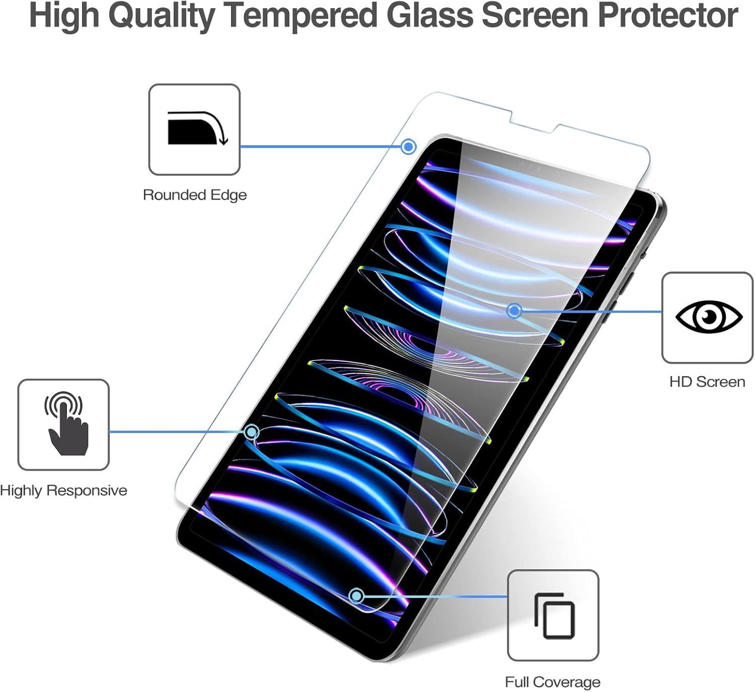 image:imageProCase 22 Pack Screen Protector for iPad Pro 13 inch 2025 M5 2024 M4 with Camera Lens Protector Tempered Glass Film for iPad Pro 13 2ClearClear