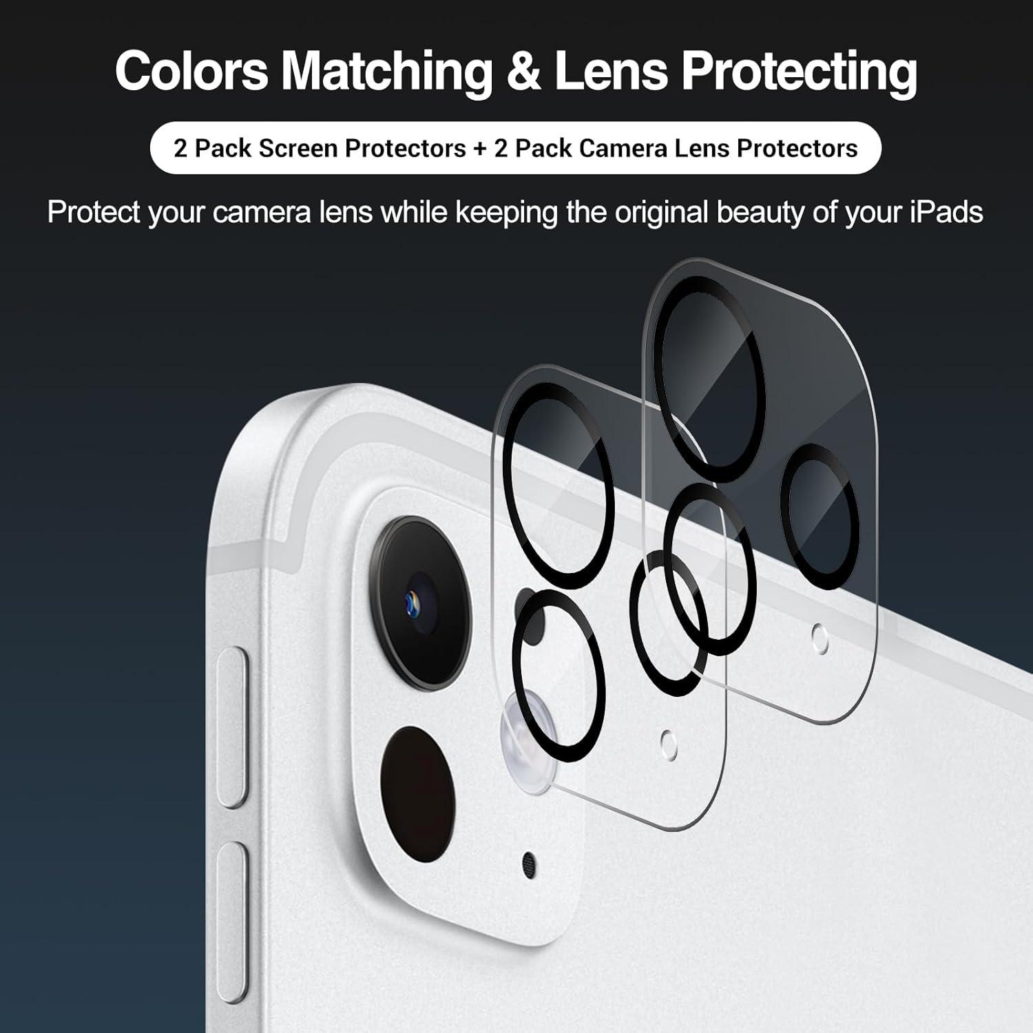image:imageProCase 22 Pack Screen Protector for iPad Pro 13 inch 2025 M5 2024 M4 with Camera Lens Protector Tempered Glass Film for iPad Pro 13 2ClearClear