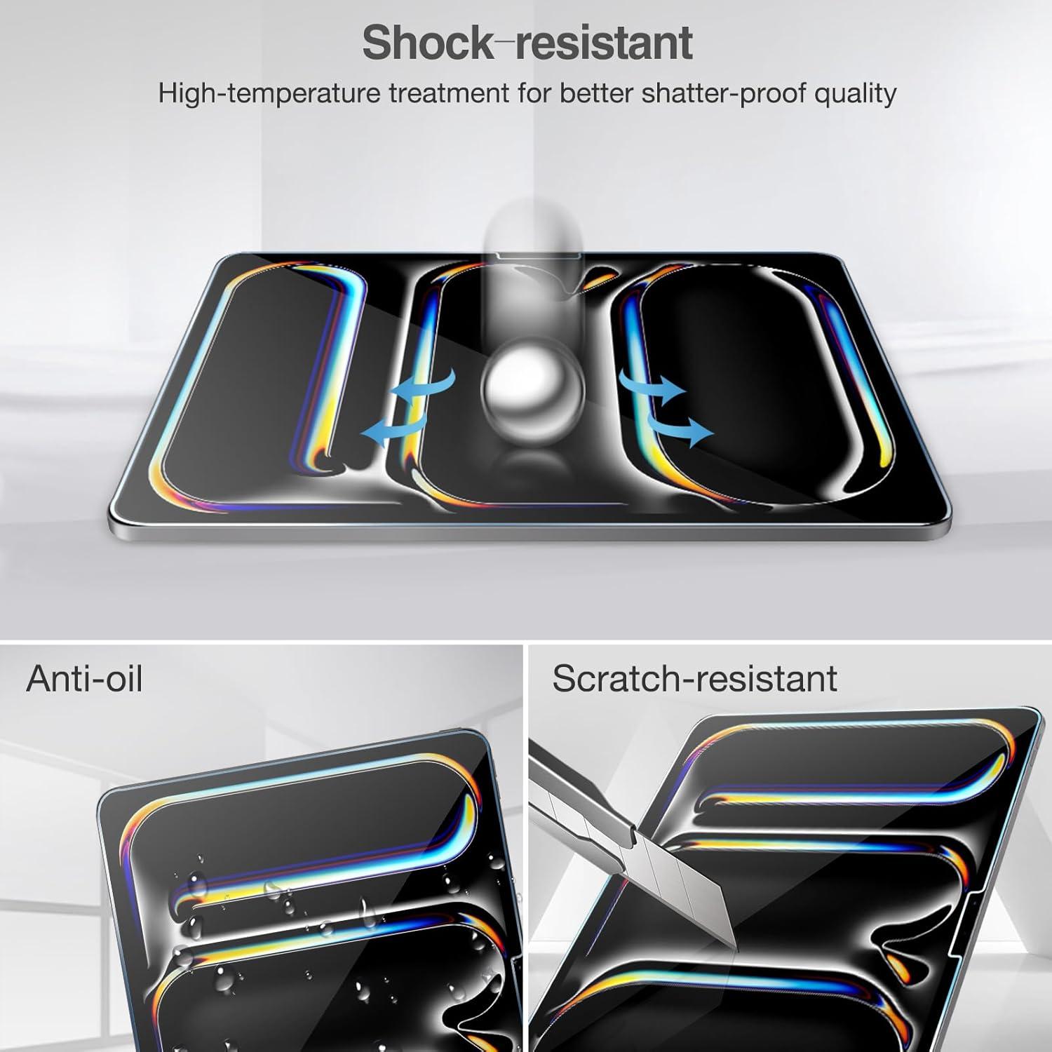 image:imageProCase 22 Pack Screen Protector for iPad Pro 13 inch 2025 M5 2024 M4 with Camera Lens Protector Tempered Glass Film for iPad Pro 13 2ClearSliverClear
