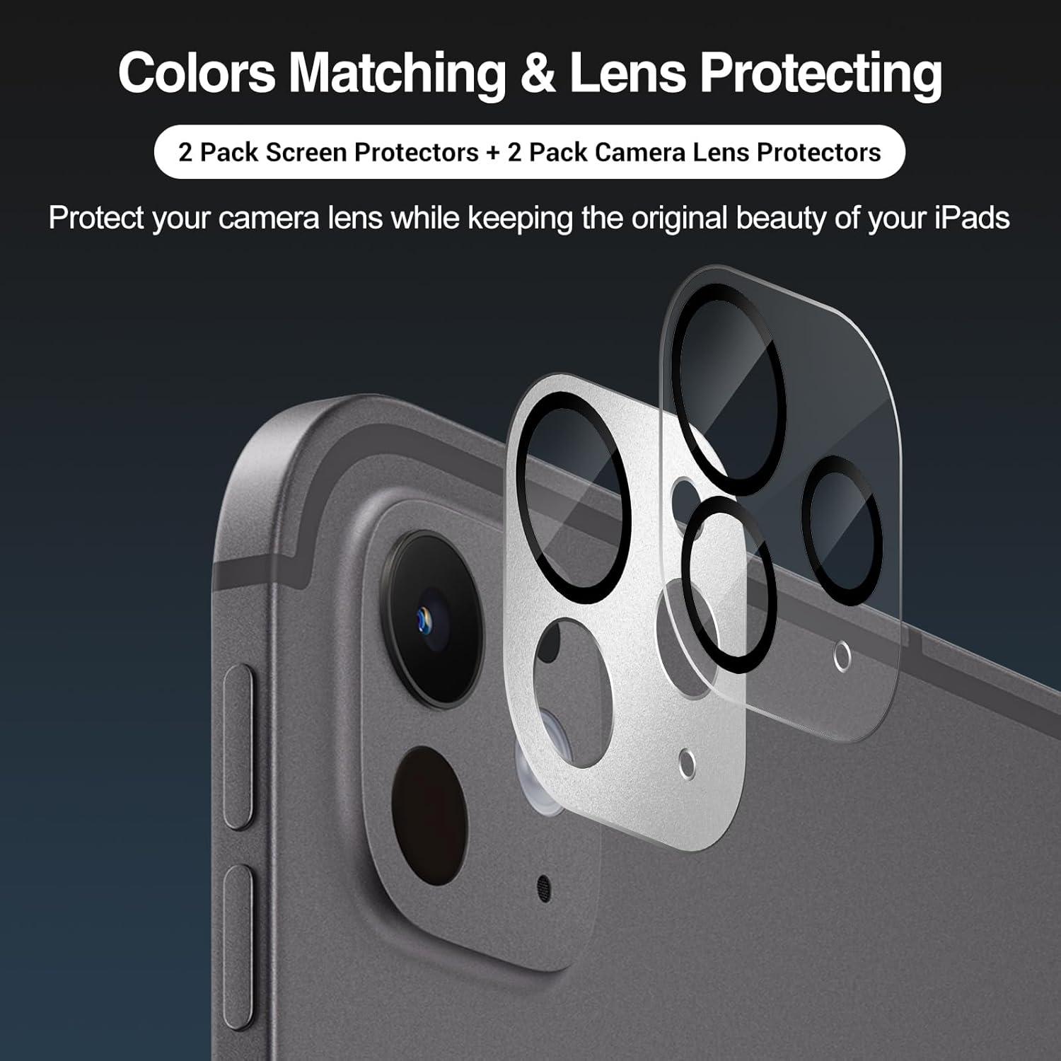image:imageProCase 22 Pack Screen Protector for iPad Pro 13 inch 2025 M5 2024 M4 with Camera Lens Protector Tempered Glass Film for iPad Pro 13 2ClearSliverClear