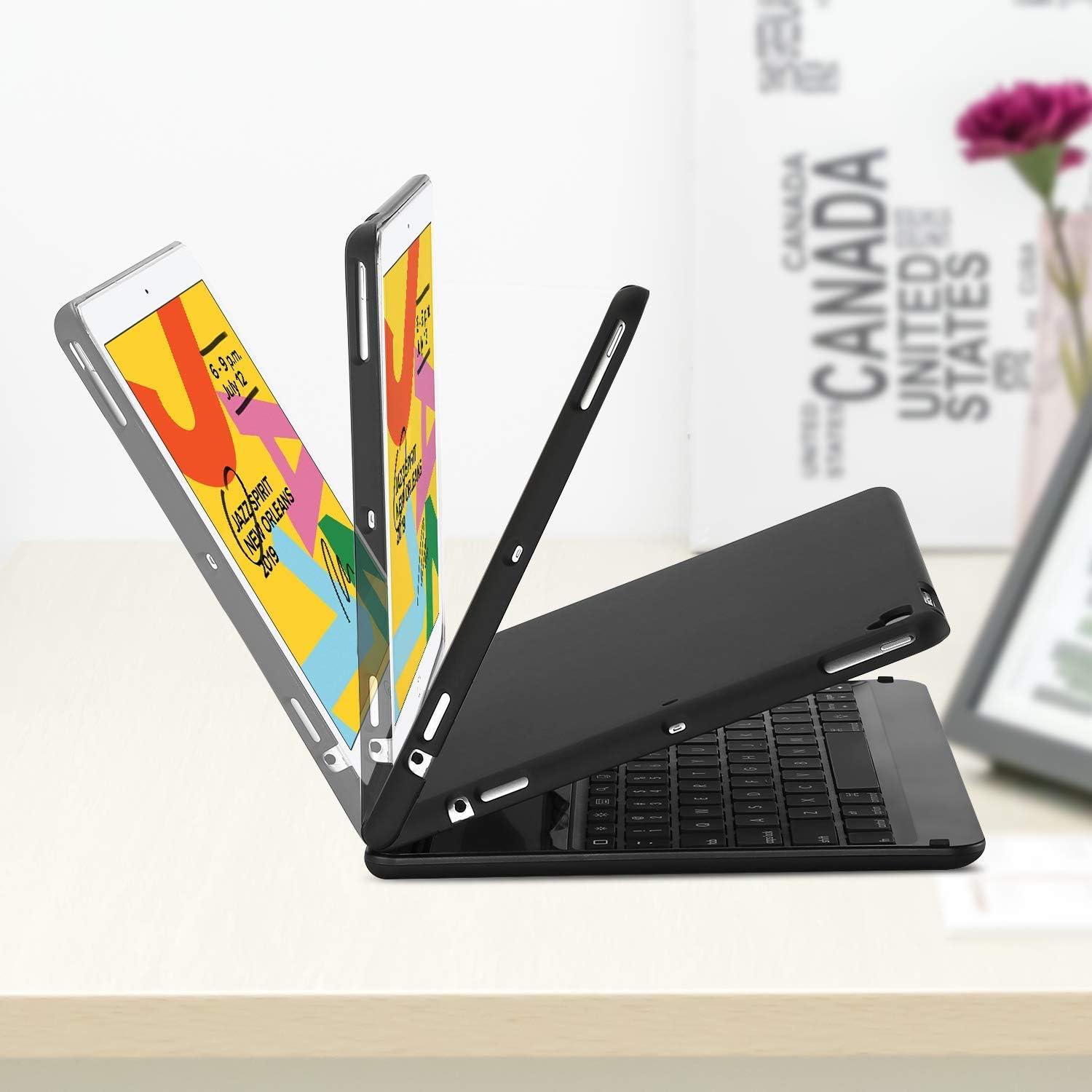 image:imageProCase 360 Rotation Keyboard Case with 7 Colors Backlit for iPad 102 2021 9th Gen 2020 8th Gen 2019 7th Gen Protective Smart Cover with Wireless Keyboard for 102 iPad 9th8th7th Black