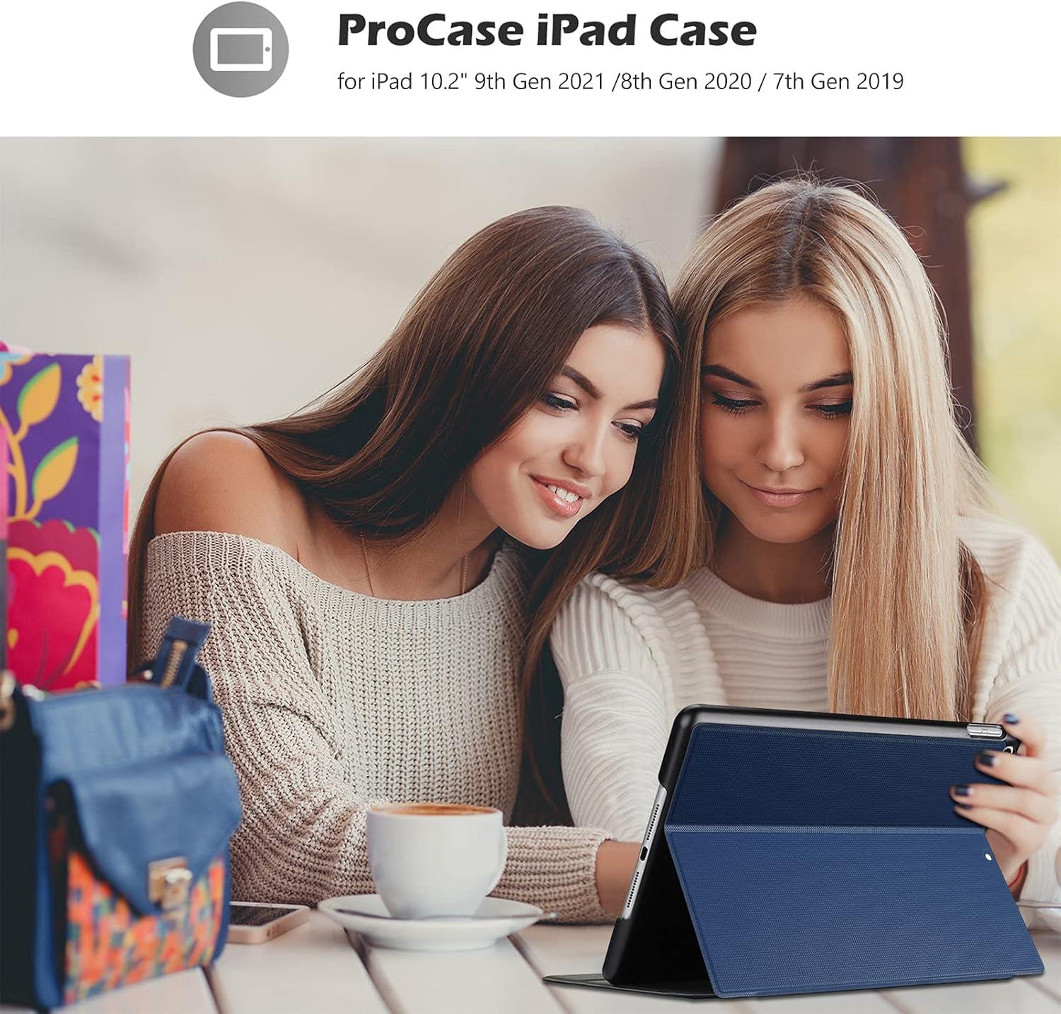 image:imageProCase Cover for iPad 102 Case 2021 iPad 9th Generation 2020 iPad 8th Gen 2019 iPad 7th Gen Case Slim Stand Protective Case Folio Cover for 102 iPad 9th Gen 8th Gen 7th GenBlackNavy