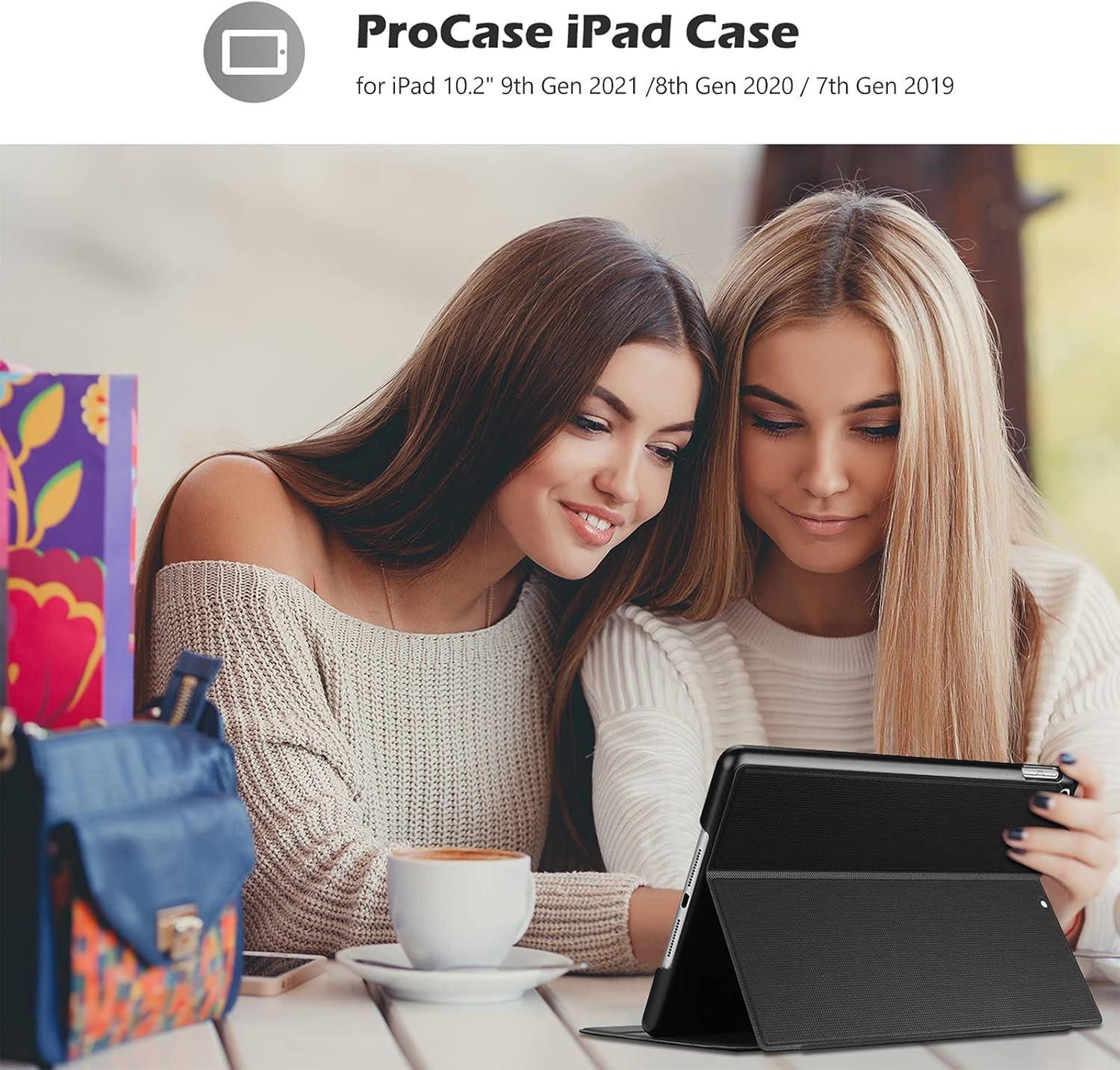 image:imageProCase Cover for iPad 102 Case 2021 iPad 9th Generation 2020 iPad 8th Gen 2019 iPad 7th Gen Case Slim Stand Protective Case Folio Cover for 102 iPad 9th Gen 8th Gen 7th GenBlackBlack