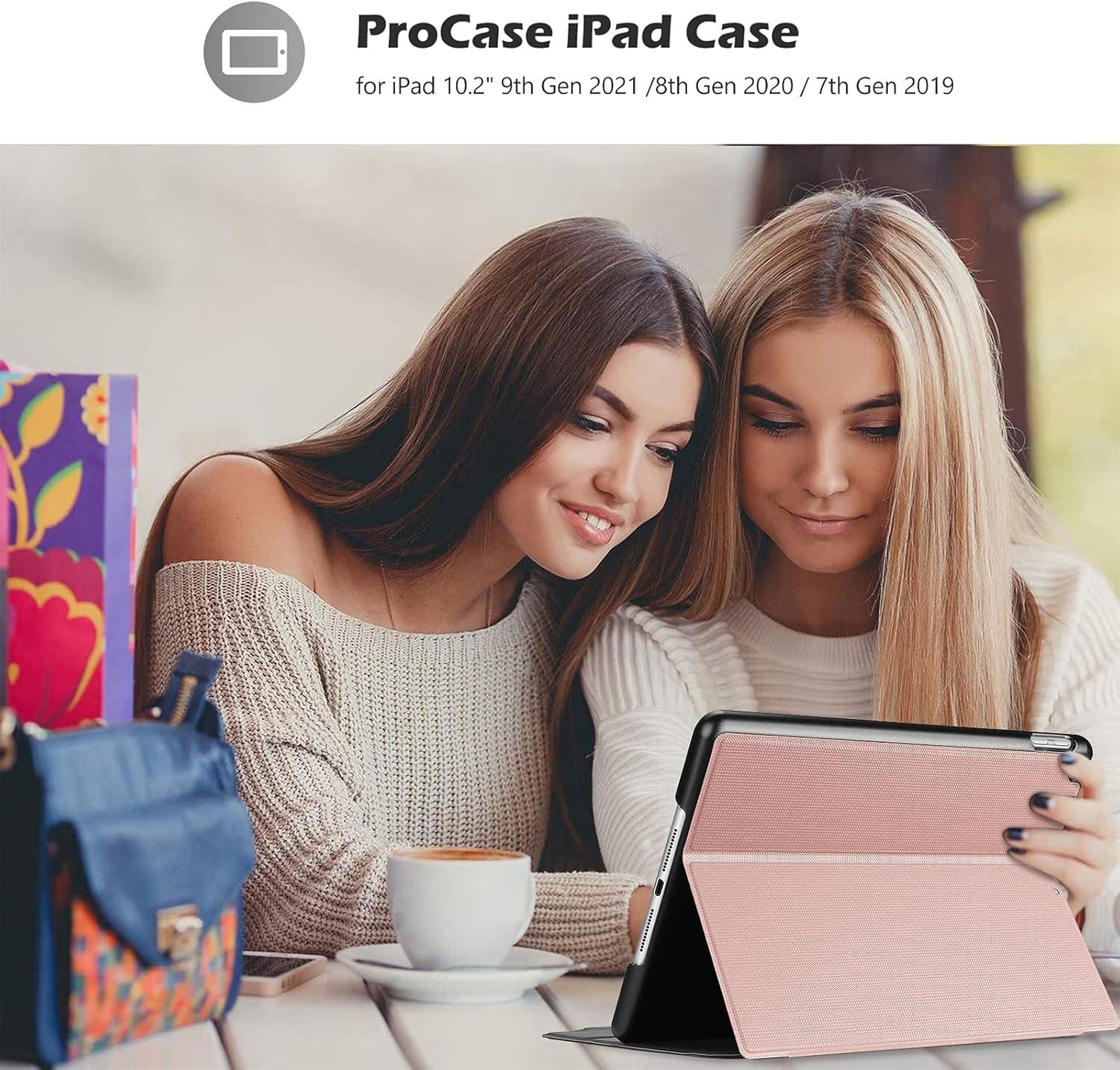 image:imageProCase Cover for iPad 102 Case 2021 iPad 9th Generation 2020 iPad 8th Gen 2019 iPad 7th Gen Case Slim Stand Protective Case Folio Cover for 102 iPad 9th Gen 8th Gen 7th GenBlackRosegold