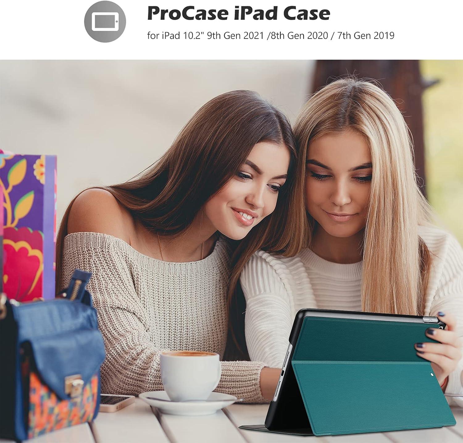 image:imageProCase Cover for iPad 102 Case 2021 iPad 9th Generation 2020 iPad 8th Gen 2019 iPad 7th Gen Case Slim Stand Protective Case Folio Cover for 102 iPad 9th Gen 8th Gen 7th GenBlackTeal
