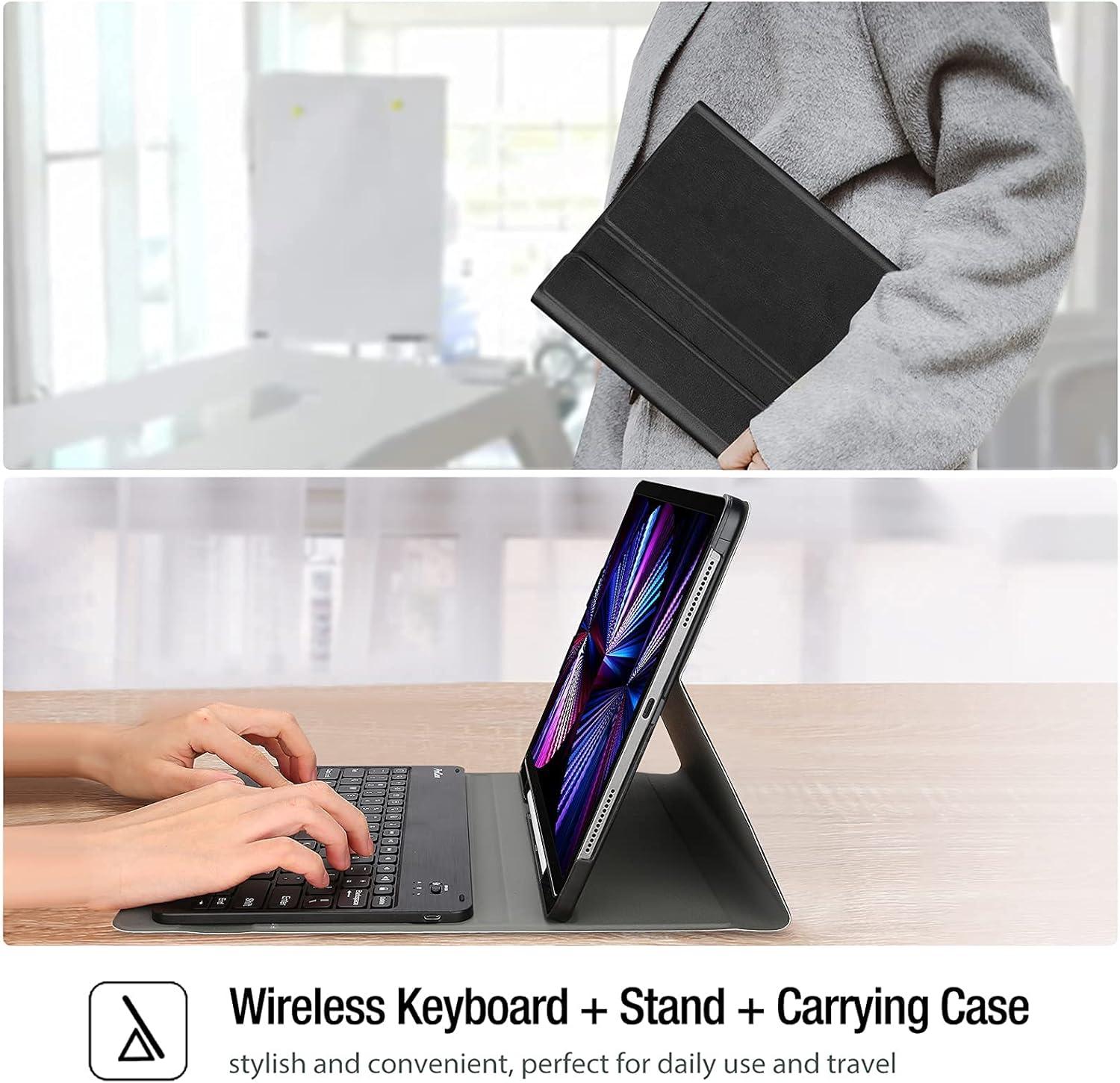 image:imageProCase Keyboard Case for iPad Pro 11 2022 2021 2020 2018 Slim Shell Lightweight Cover with Magnetically Detachable Wireless Keyboard for iPad Pro 11 Inch 4th 3rd 2nd Black