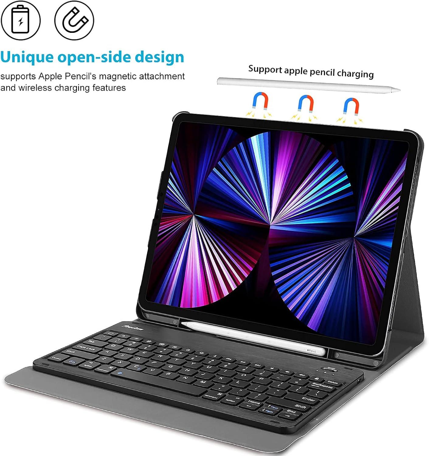 image:imageProCase Keyboard Case for iPad Pro 11 2022 2021 2020 2018 Slim Shell Lightweight Cover with Magnetically Detachable Wireless Keyboard for iPad Pro 11 Inch 4th 3rd 2nd Black