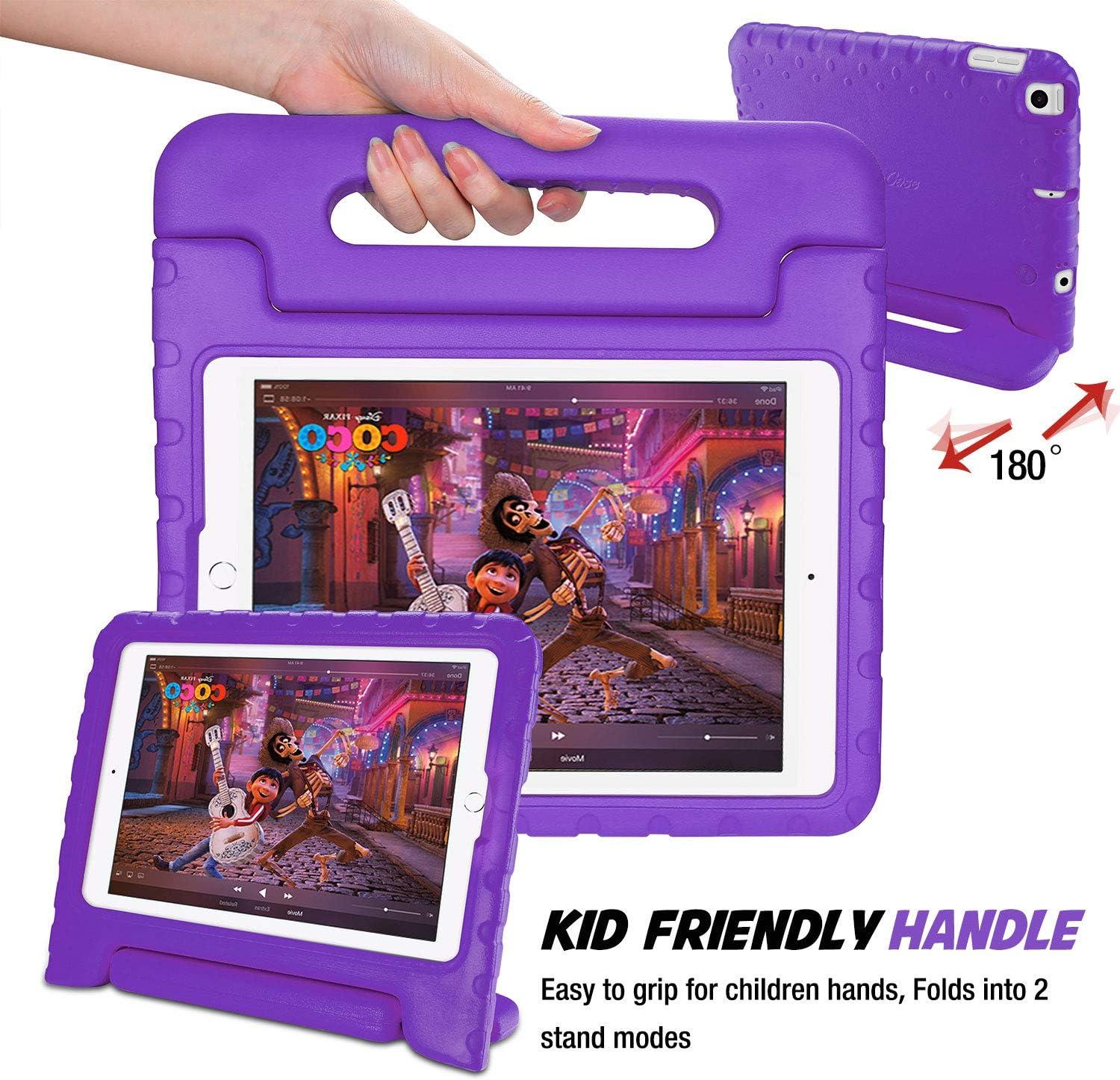 image:imageProCase Kids Case for iPad 9th GenerationiPad 8iPad 7 iPad 102 Case 2021 2020 2019iPad Air 105iPad Pro 105 Kids Case Shockproof Lightweight Case with Convertible Handle Blue 2021 2020 2019 Shockproof BluePurple
