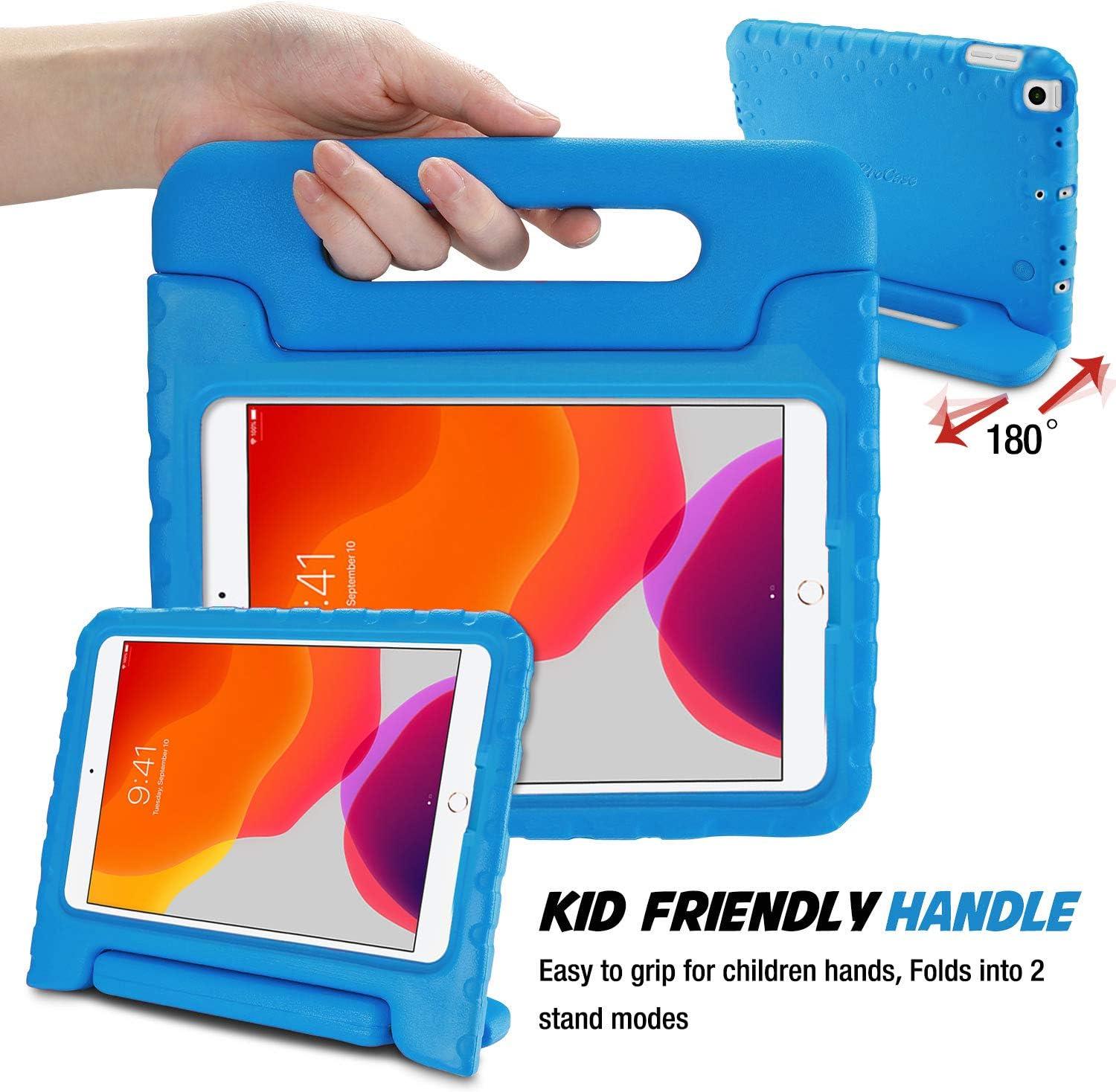 image:imageProCase Kids Case for iPad 9th GenerationiPad 8iPad 7 iPad 102 Case 2021 2020 2019iPad Air 105iPad Pro 105 Kids Case Shockproof Lightweight Case with Convertible Handle Blue 2021 2020 2019 Shockproof BlueBlue