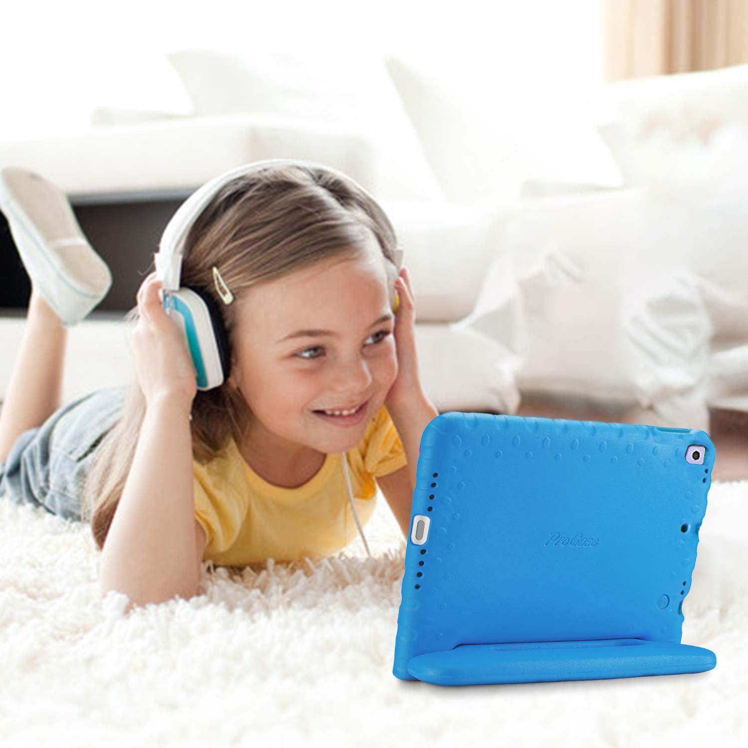 image:imageProCase Kids Case for iPad 9th GenerationiPad 8iPad 7 iPad 102 Case 2021 2020 2019iPad Air 105iPad Pro 105 Kids Case Shockproof Lightweight Case with Convertible Handle Blue 2021 2020 2019 Shockproof BlueBlue