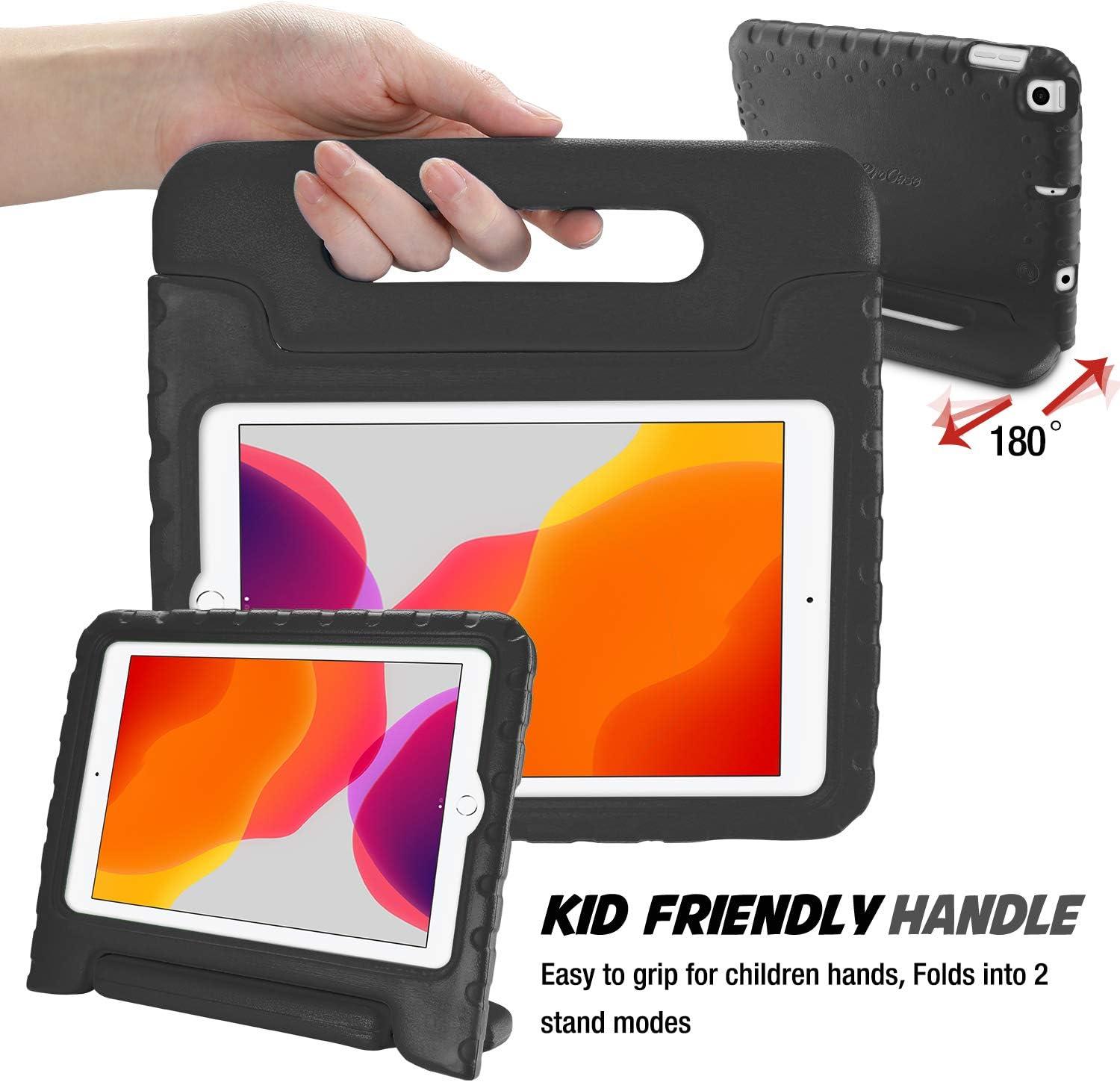 image:imageProCase Kids Case for iPad 9th GenerationiPad 8iPad 7 iPad 102 Case 2021 2020 2019iPad Air 105iPad Pro 105 Kids Case Shockproof Lightweight Case with Convertible Handle Blue 2021 2020 2019 Shockproof BlueBlack
