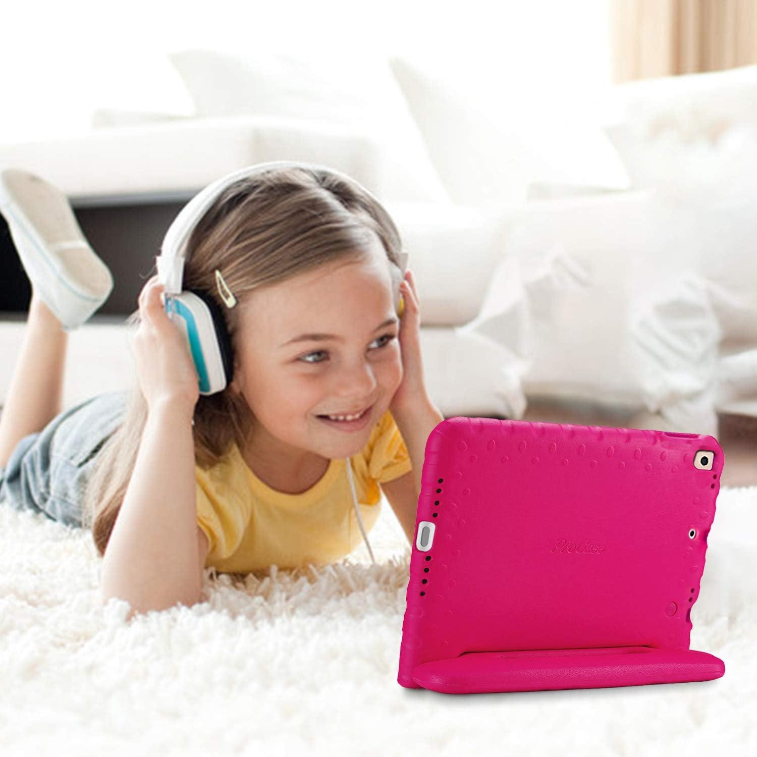 image:imageProCase Kids Case for iPad 9th GenerationiPad 8iPad 7 iPad 102 Case 2021 2020 2019iPad Air 105iPad Pro 105 Kids Case Shockproof Lightweight Case with Convertible Handle Blue 2021 2020 2019 Shockproof BlueMagenta