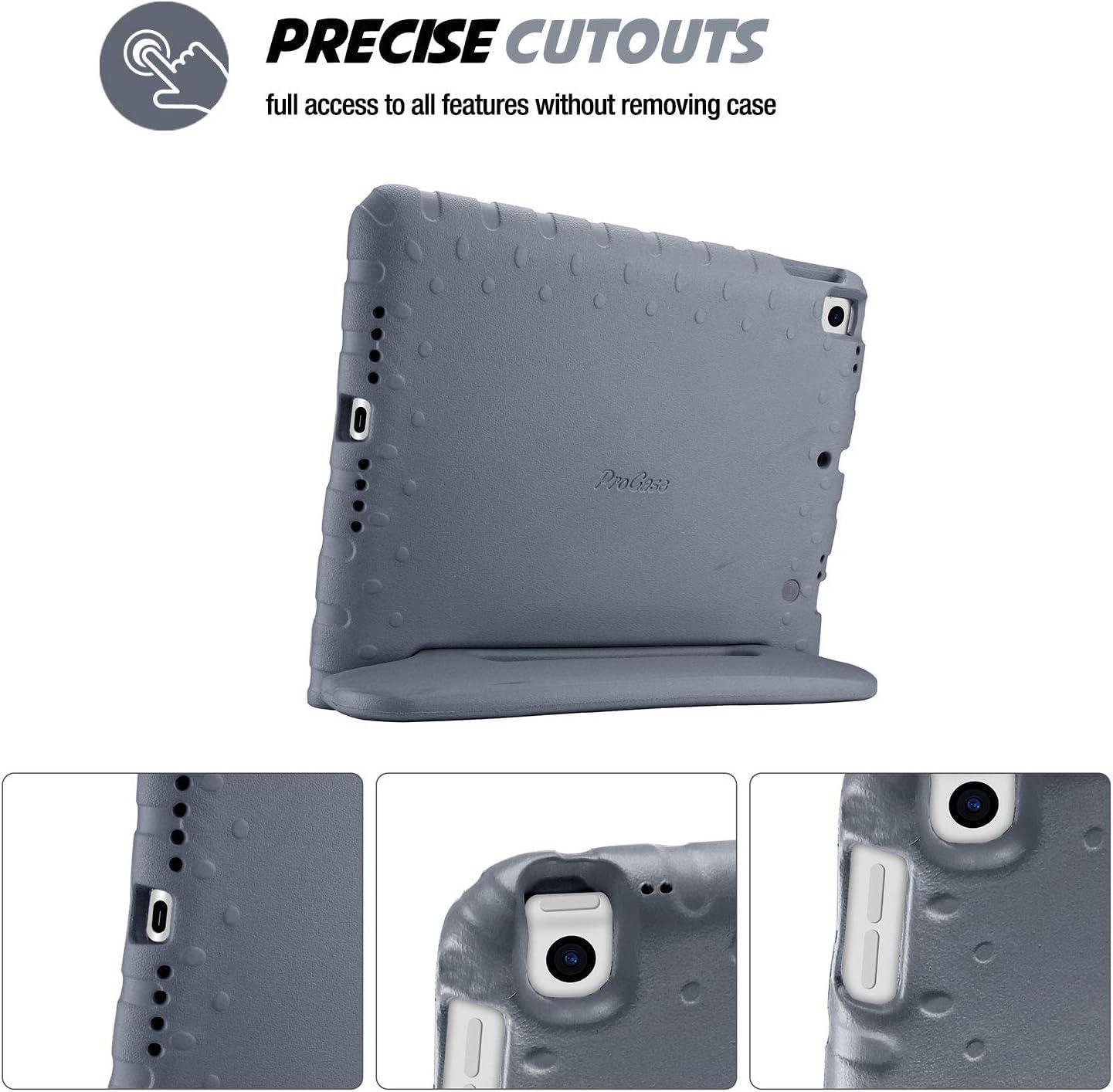 image:imageProCase Kids Case for iPad 9th GenerationiPad 8iPad 7 iPad 102 Case 2021 2020 2019iPad Air 105iPad Pro 105 Kids Case Shockproof Lightweight Case with Convertible Handle Blue 2021 2020 2019 Shockproof BlueGrey