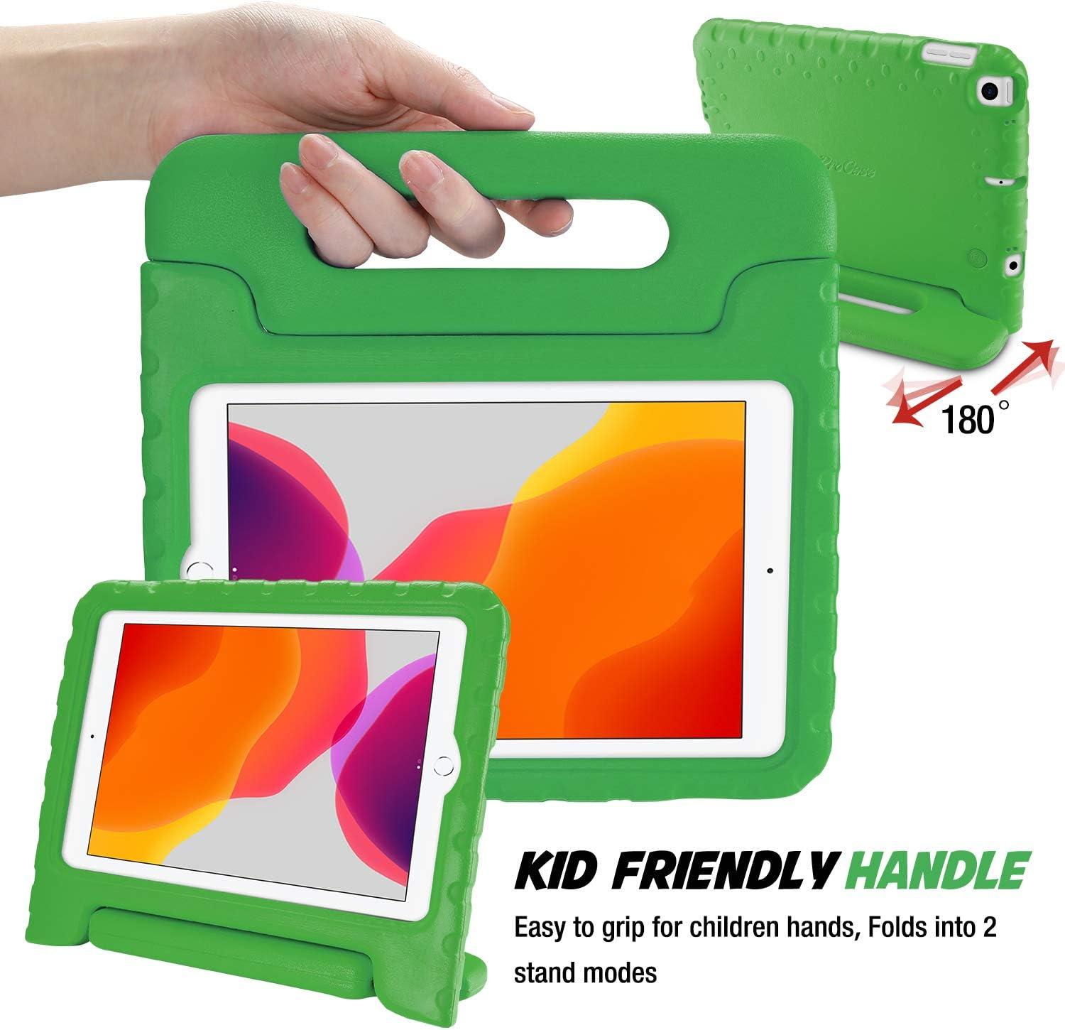 image:imageProCase Kids Case for iPad 9th GenerationiPad 8iPad 7 iPad 102 Case 2021 2020 2019iPad Air 105iPad Pro 105 Kids Case Shockproof Lightweight Case with Convertible Handle Blue 2021 2020 2019 Shockproof BlueGreen