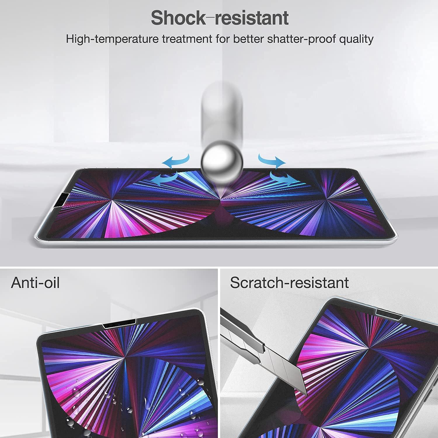image:imageProCase Matte Screen Protector for iPad Pro 11 Inch 2022 2021 2020 2018 AntiFingerprint Matte Tempered Glass Screen Film Guard Screen Protector for iPad Pro 11 4th 3rd 2nd 1st Gen