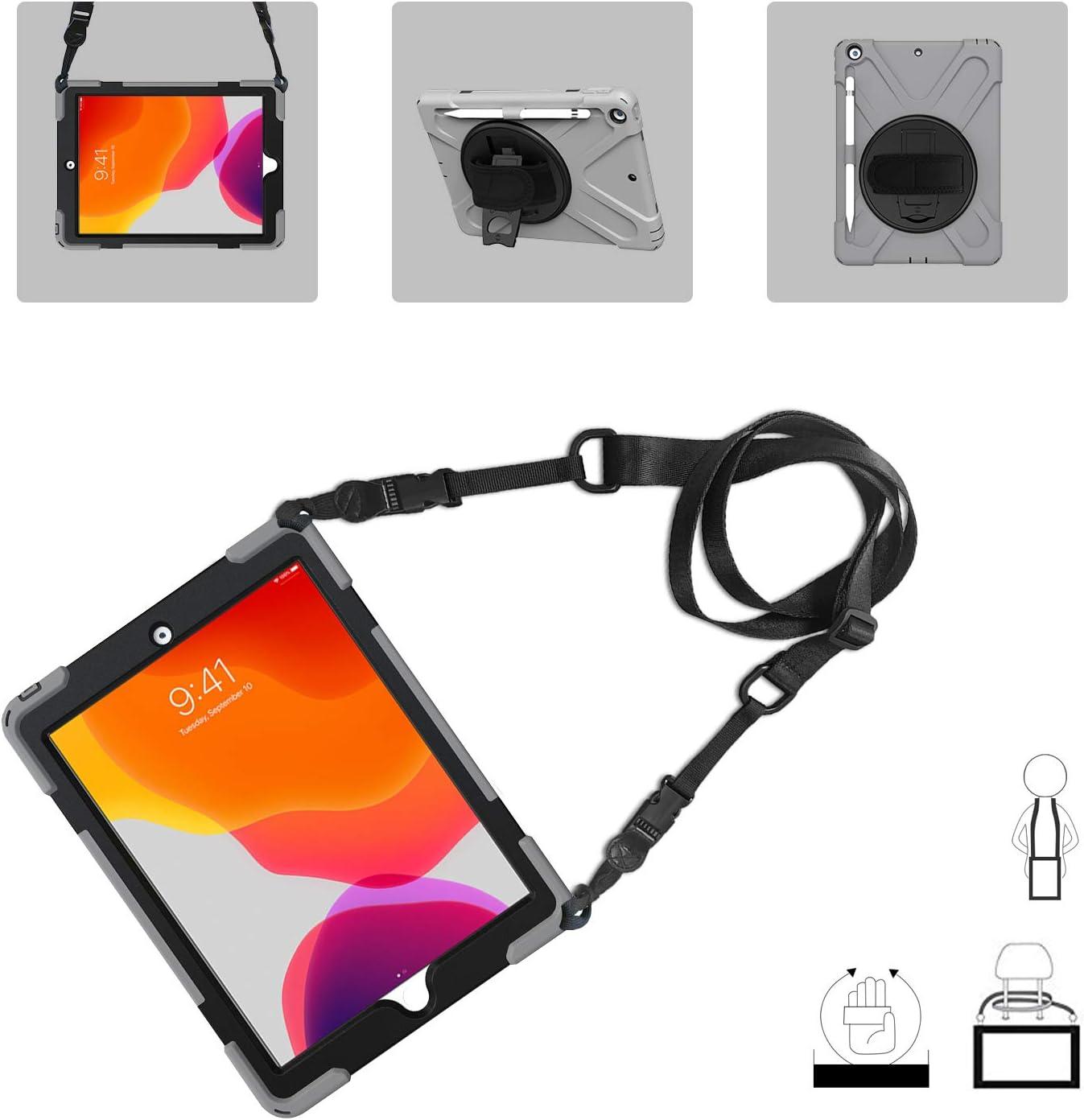 image:imageProCase Rugged Case for iPad 9th 8th 7th Generation 102 202120202019 Heavy Duty Shockproof Protective Cover with Strap for iPad 987 TealGrey