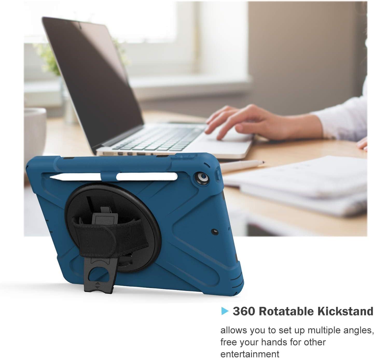 image:imageProCase Rugged Case for iPad 9th 8th 7th Generation 102 202120202019 Heavy Duty Shockproof Protective Cover with Strap for iPad 987 TealMoroccoblue