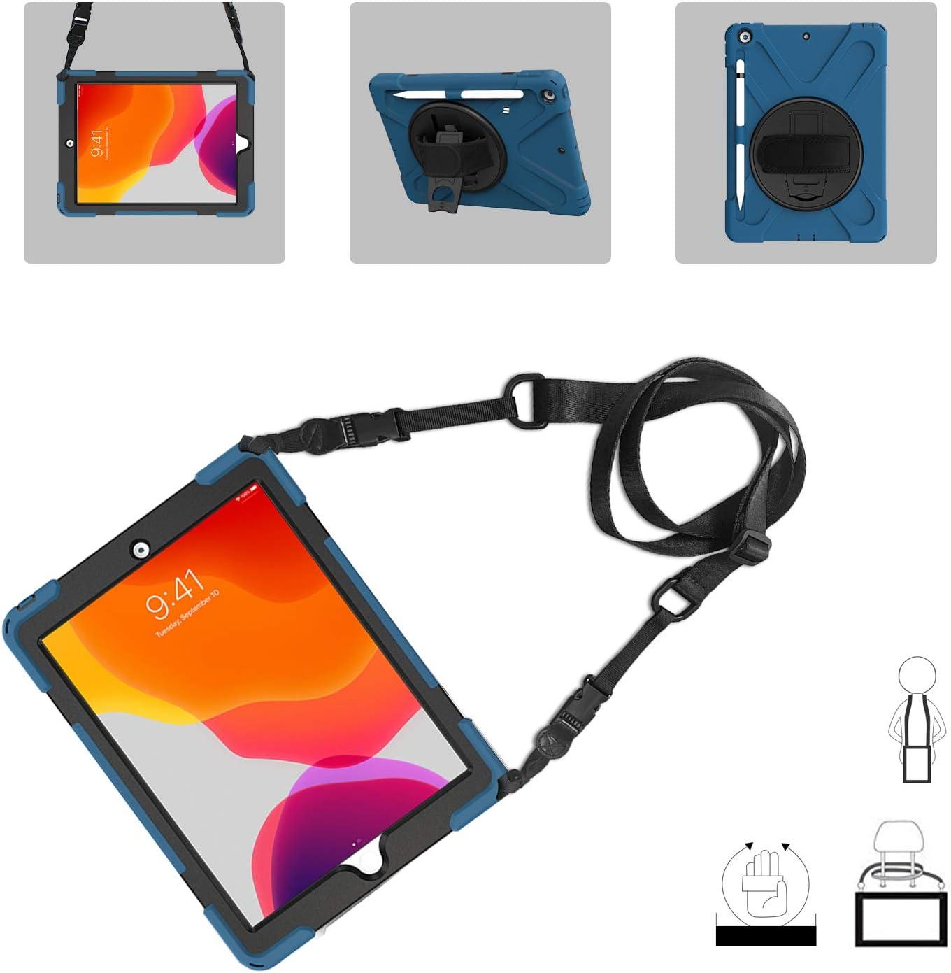 image:imageProCase Rugged Case for iPad 9th 8th 7th Generation 102 202120202019 Heavy Duty Shockproof Protective Cover with Strap for iPad 987 TealMoroccoblue