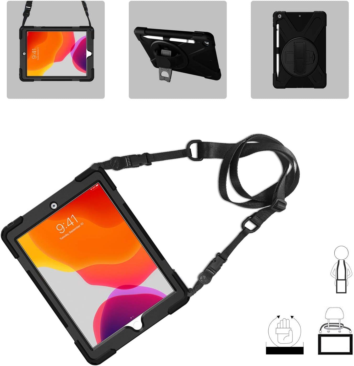 image:imageProCase Rugged Case for iPad 9th 8th 7th Generation 102 202120202019 Heavy Duty Shockproof Protective Cover with Strap for iPad 987 TealShadowBlack