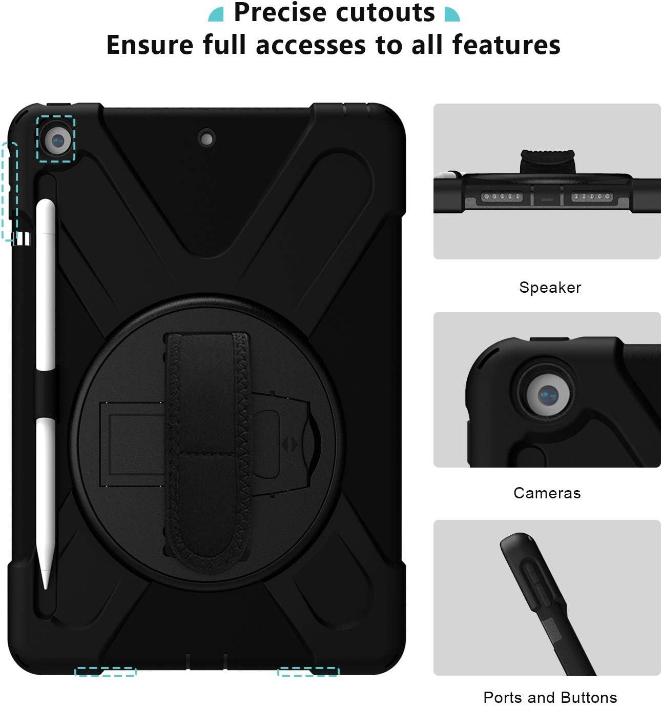 image:imageProCase Rugged Case for iPad 9th 8th 7th Generation 102 202120202019 Heavy Duty Shockproof Protective Cover with Strap for iPad 987 TealShadowBlack