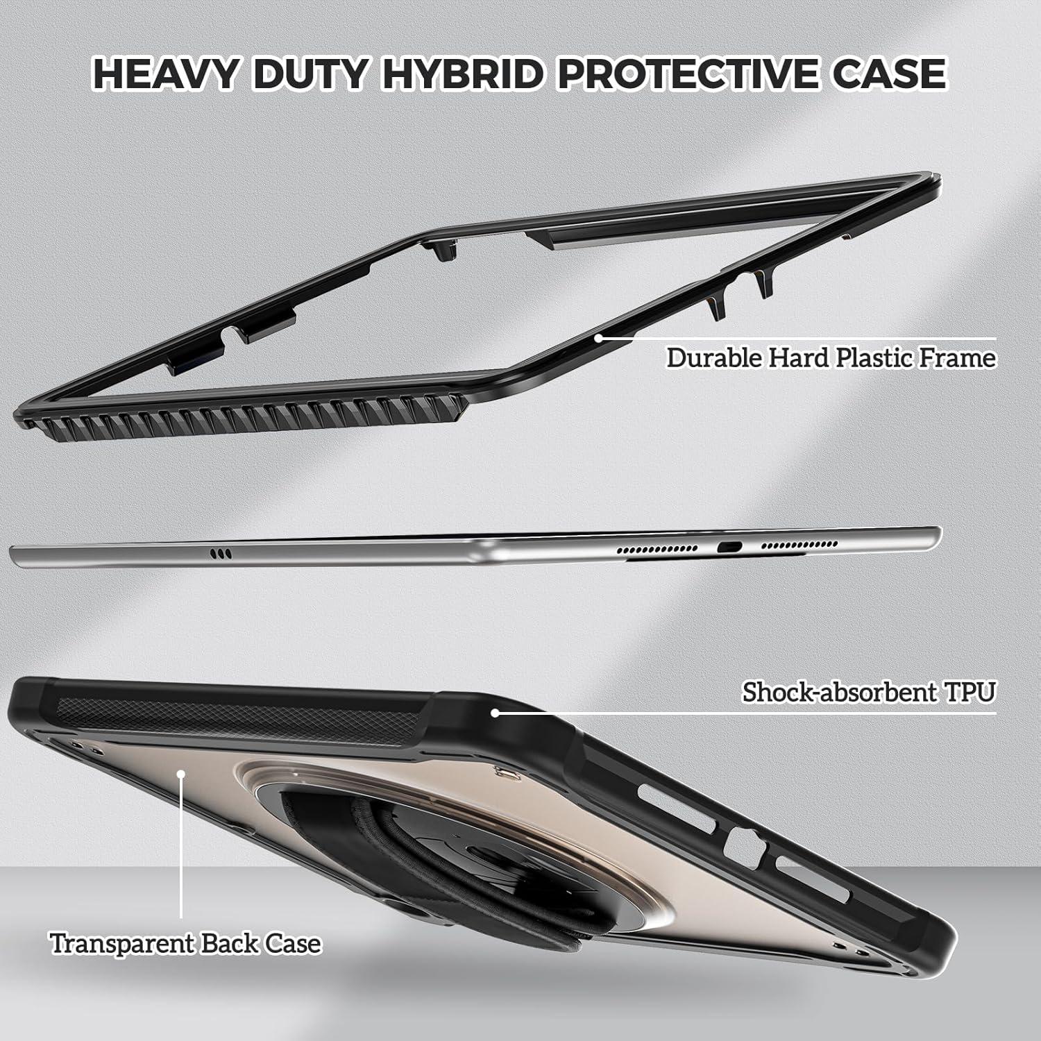 image:imageProCase Rugged Case for iPad 9th8th7th Generation 102 inch 202120202019 Case Heavy Duty Shockproof Rugged Cover with Hand Strap 360 Degree Rotatable Kickstand Protective for iPad 102 PinkBlack