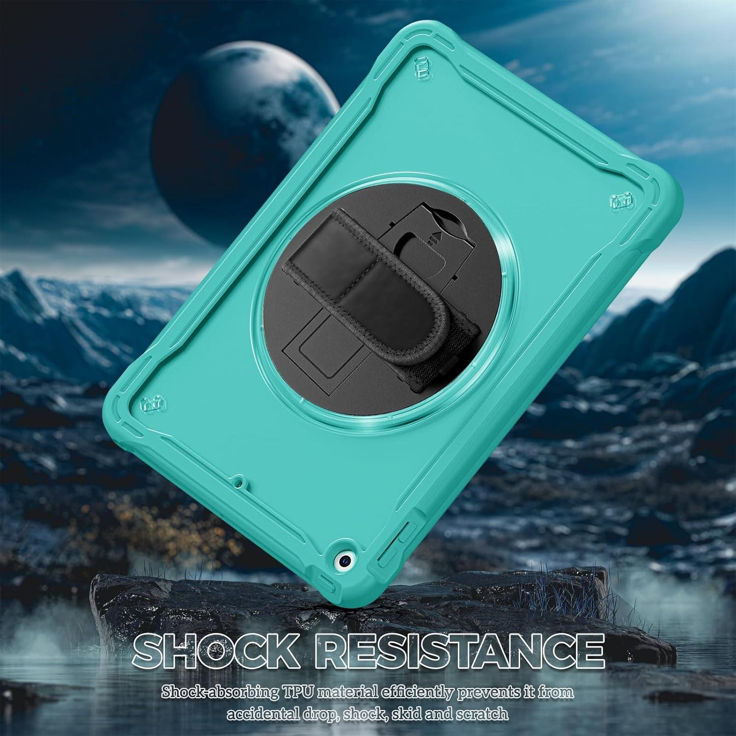 image:imageProCase Rugged Case for iPad 9th8th7th Generation 102 inch 202120202019 Case Heavy Duty Shockproof Rugged Cover with Hand Strap 360 Degree Rotatable Kickstand Protective for iPad 102 PinkTeal