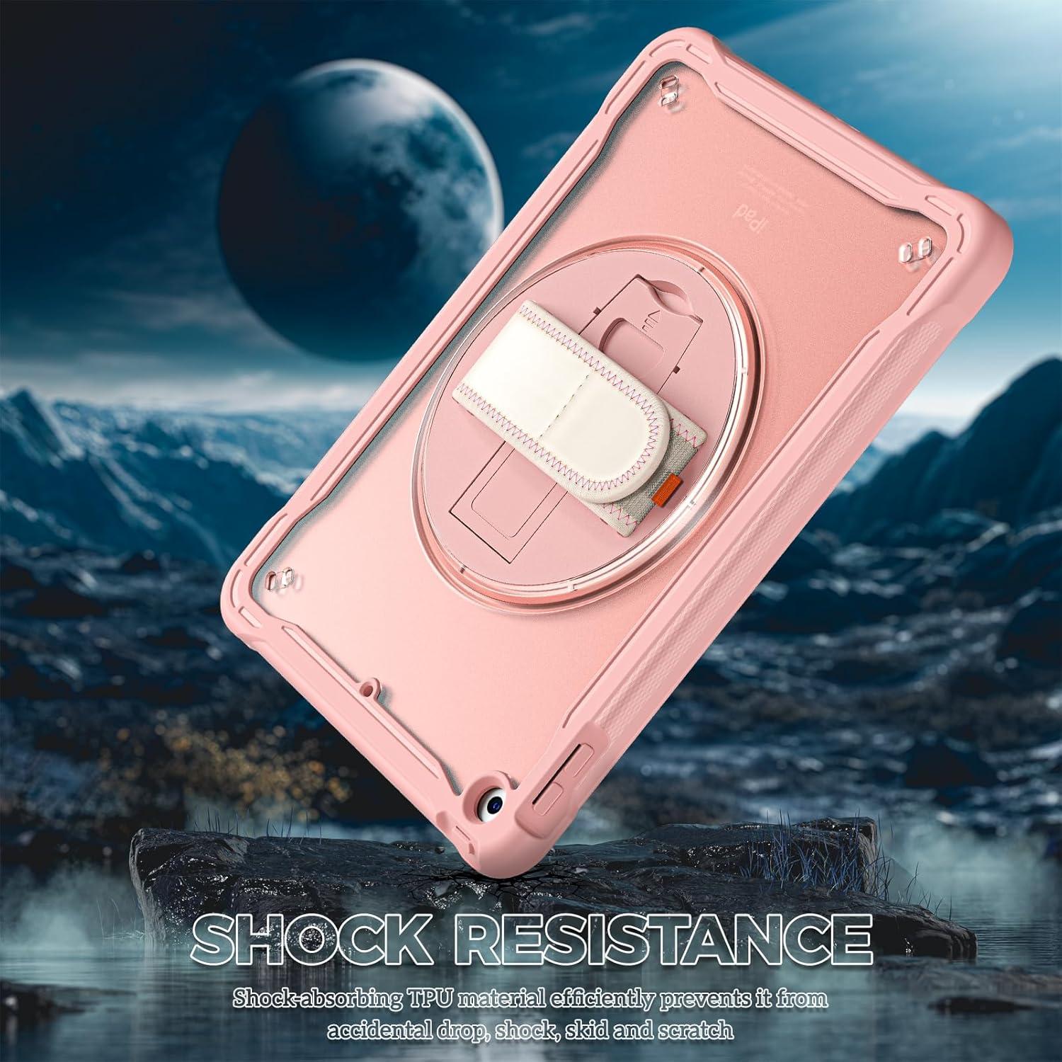 image:imageProCase Rugged Case for iPad 9th8th7th Generation 102 inch 202120202019 Case Heavy Duty Shockproof Rugged Cover with Hand Strap 360 Degree Rotatable Kickstand Protective for iPad 102 PinkPink