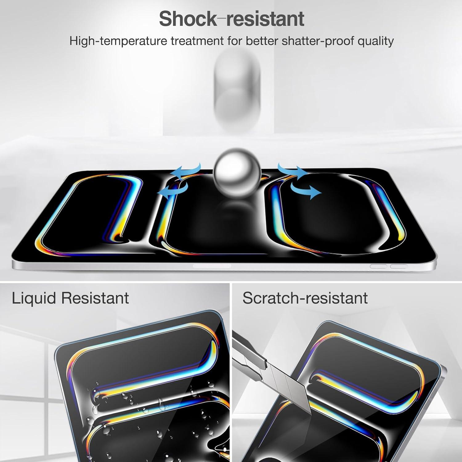 image:imageProCase Screen Protector for iPad Pro 13 InchM4 2024 iPad Air 13 InchM3M2 20252024 Tempered Glass Screen Saver Protective Film Guard for iPad Pro 13iPad Air 13 20252024 Release 2 PackiPad Pro 11 Inch M5 2025M4 2024