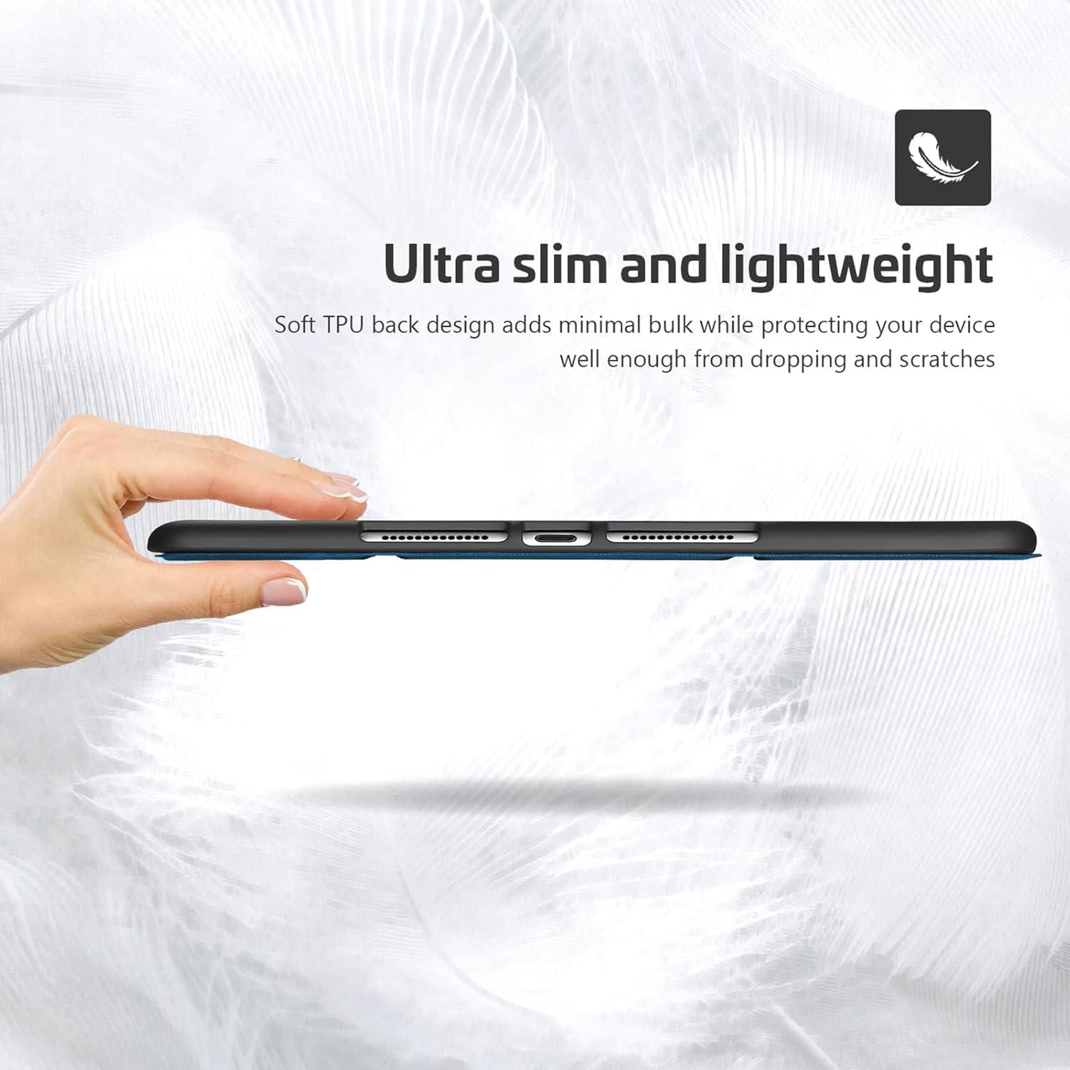 image:imageProCase Smart Case for iPad 102 9th Gen 2021 8th Gen 2020 7th Gen 2019 with Pencil Holder and Soft TPU Back Cover Slim Steady Stand Protective Case for 102 iPad NavyNavy
