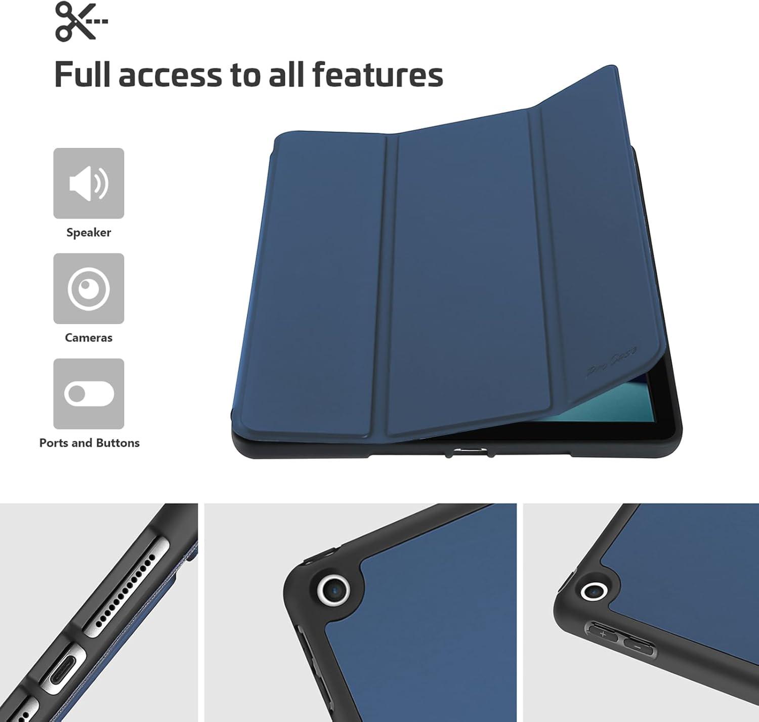 image:imageProCase Smart Case for iPad 102 9th Gen 2021 8th Gen 2020 7th Gen 2019 with Pencil Holder and Soft TPU Back Cover Slim Steady Stand Protective Case for 102 iPad NavyNavy