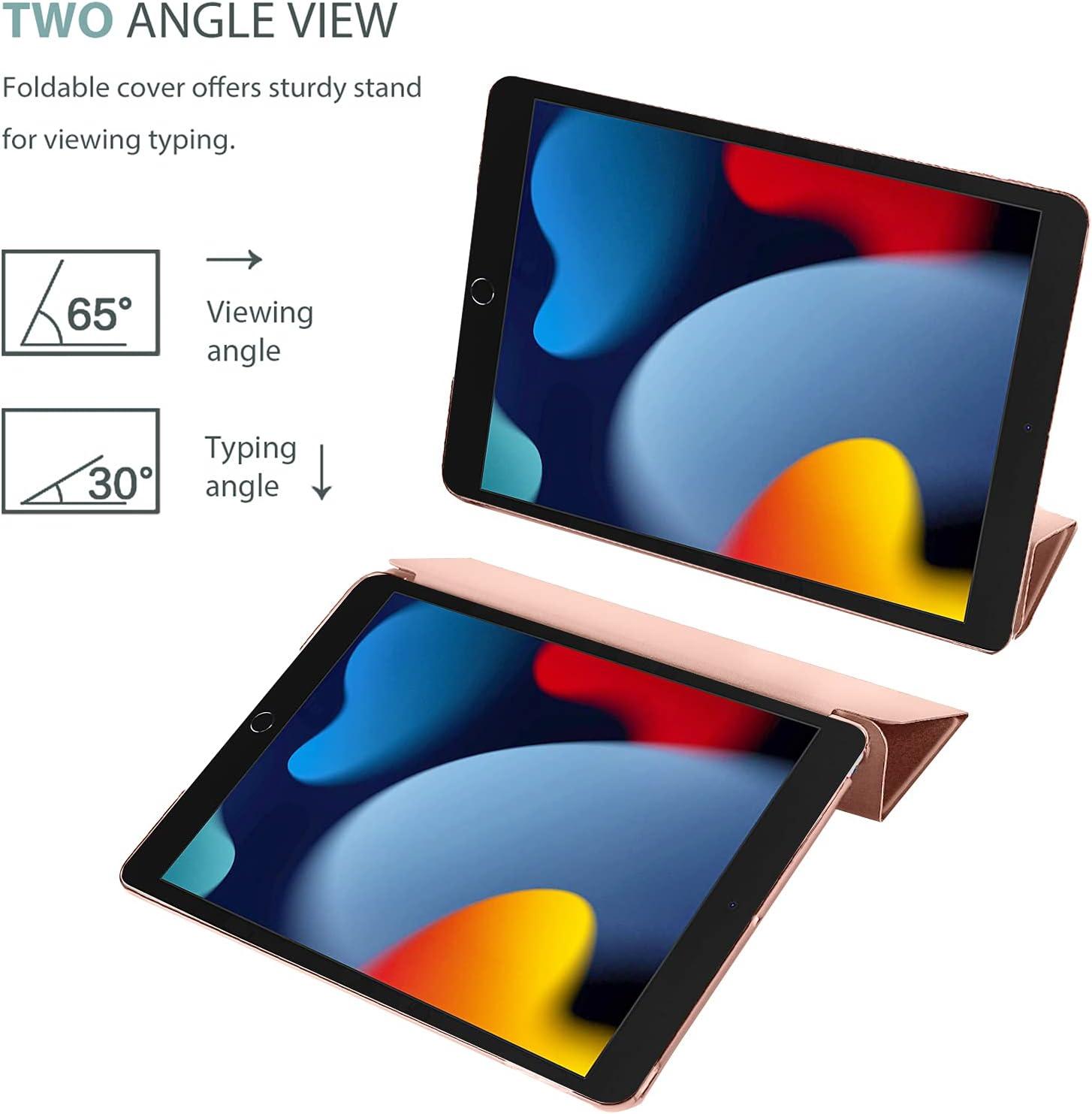 image:imageProCase Smart Case for iPad 102 Case 2021 9th Gen 2020 8th Gen 2019 7th Gen Case with Tempered Glass Screen Protector Slim Stand Hard Shell Protective Smart Cover for 102 iPad 987 GreyRosegold