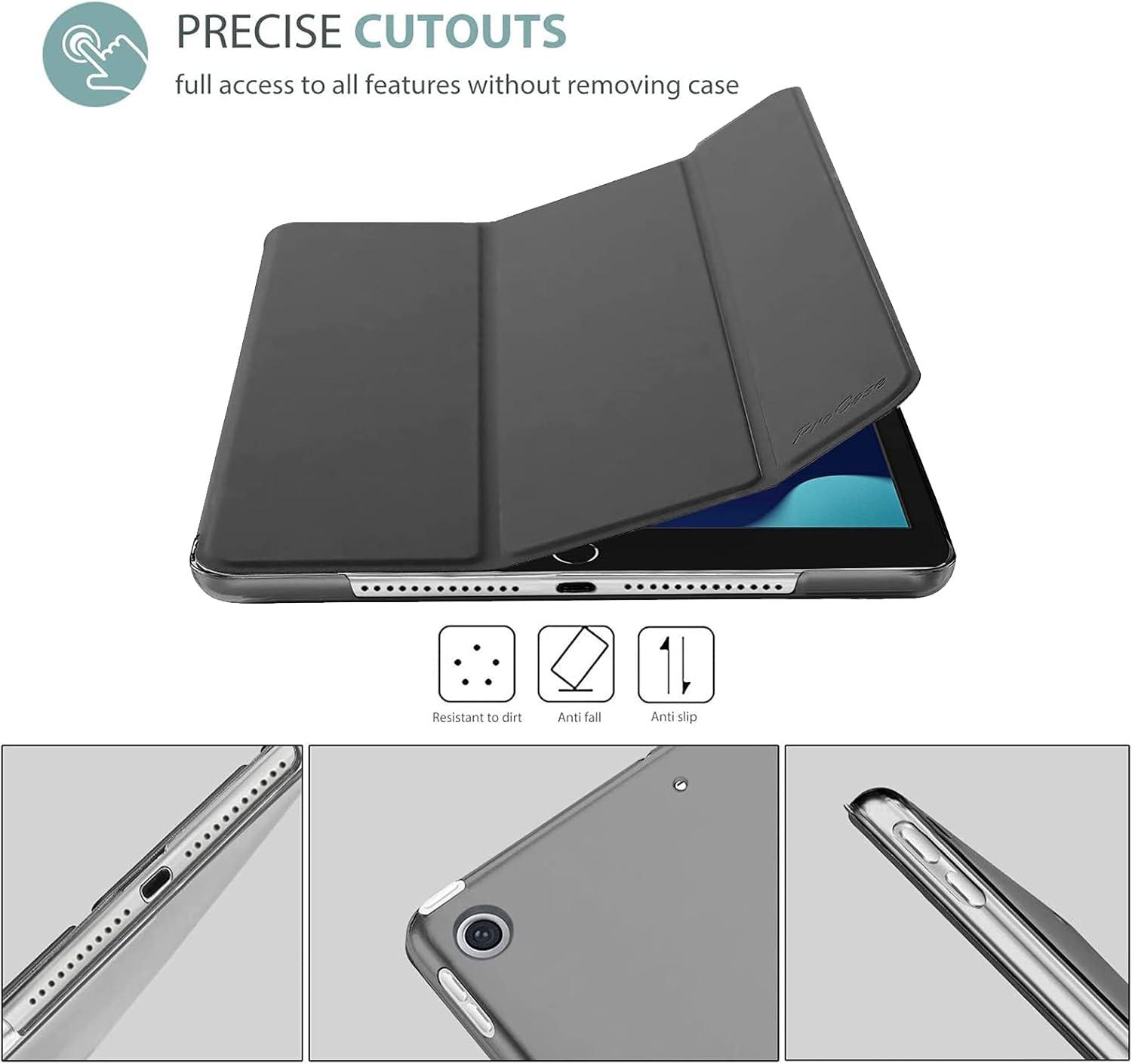 image:imageProCase Smart Case for iPad 102 Case 2021 9th Gen 2020 8th Gen 2019 7th Gen Case with Tempered Glass Screen Protector Slim Stand Hard Shell Protective Smart Cover for 102 iPad 987 Greygrey