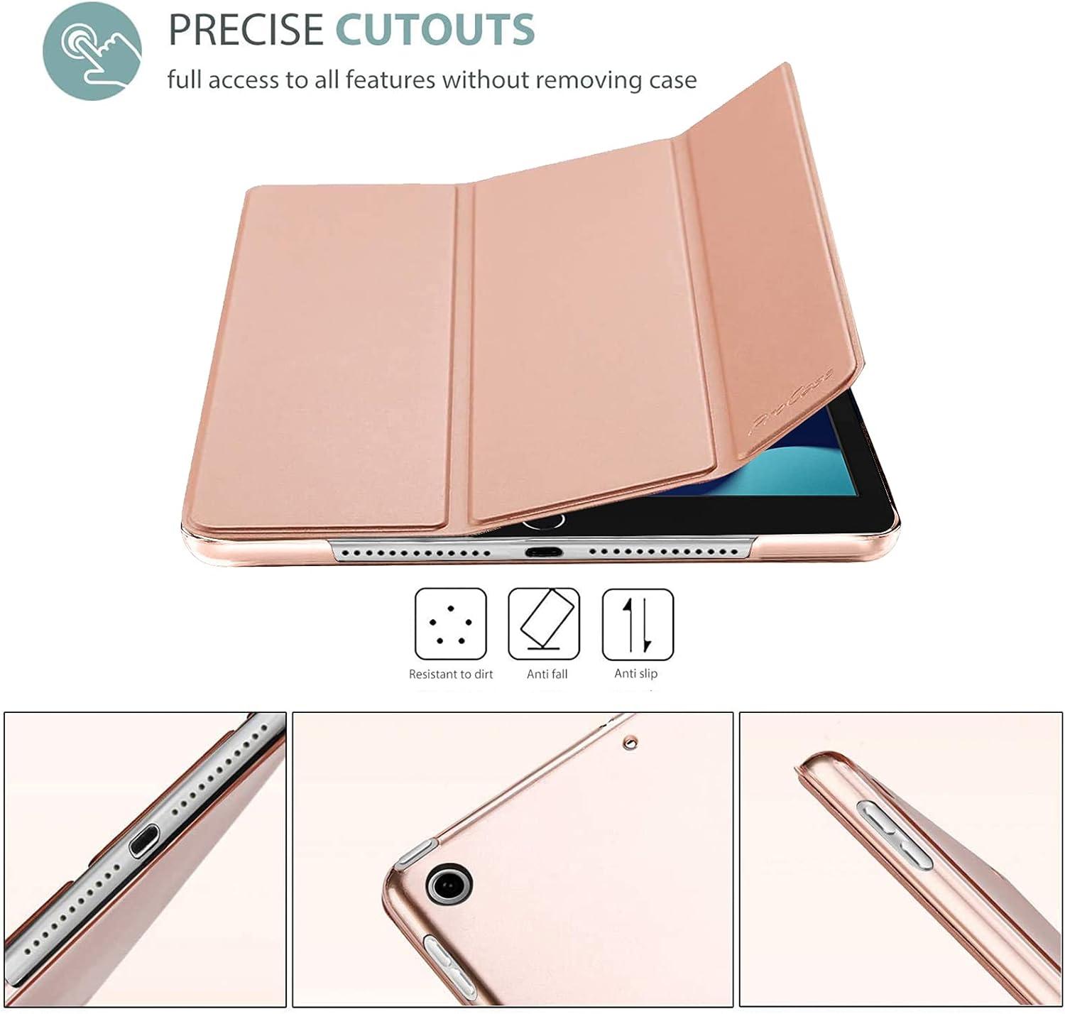 image:imageProCase Smart Case for iPad 102 Case 2021 9th Gen 2020 8th Gen 2019 7th Gen Case with Tempered Glass Screen Protector Slim Stand Hard Shell Protective Smart Cover for 102 iPad 987 GreyRosegold