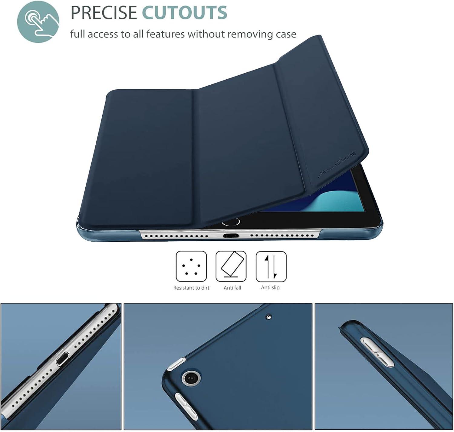 image:imageProCase Smart Case for iPad 102 Case 2021 9th Gen 2020 8th Gen 2019 7th Gen Case with Tempered Glass Screen Protector Slim Stand Hard Shell Protective Smart Cover for 102 iPad 987 GreyNavy