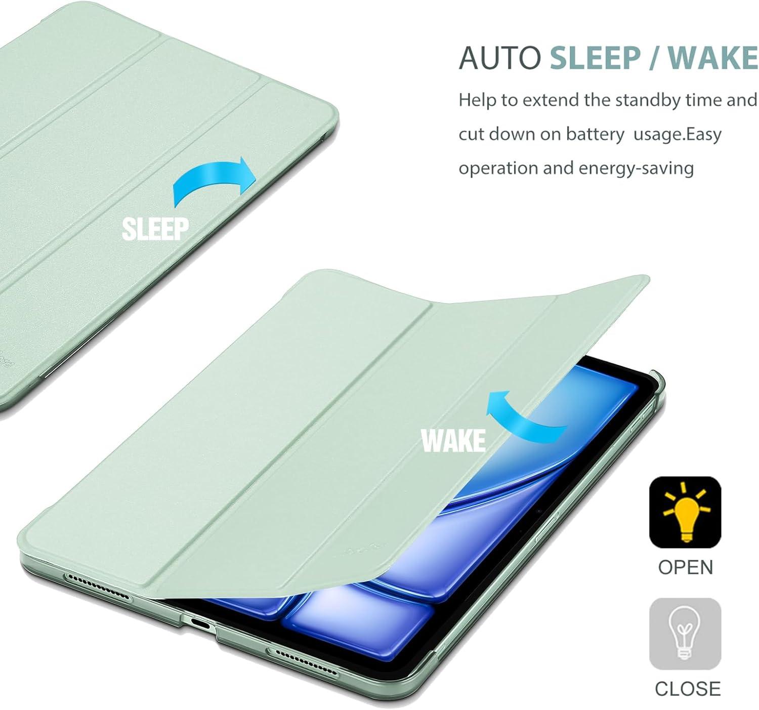 image:imageProCase Smart Case for iPad Air 11inch M4 2026 8th Gen M3 2025 M2 2024 amp 109 Inch iPad Air 5th 2022 amp 4th 2020 Protective Hard Back Cover with Auto SleepWake PinkGreen