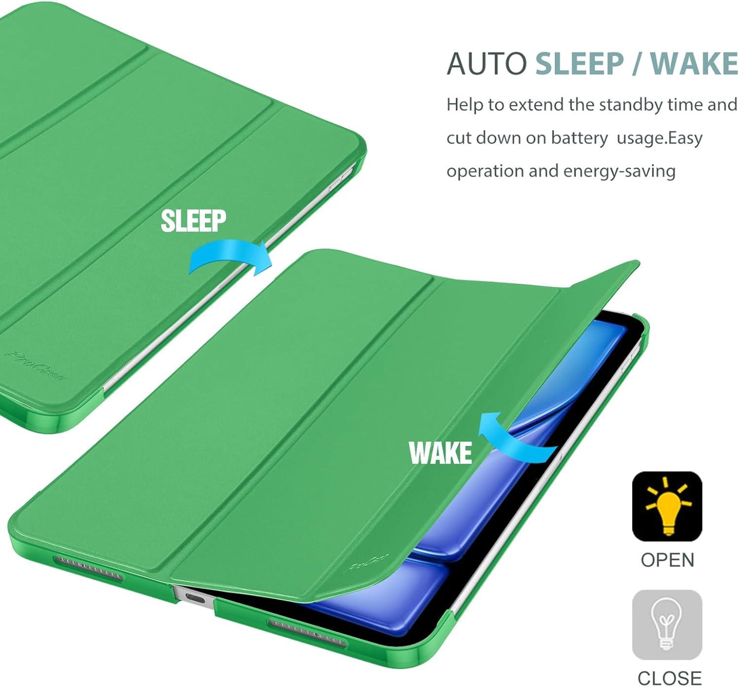 image:imageProCase Smart Case for iPad Air 11inch M4 2026 8th Gen M3 2025 M2 2024 amp 109 Inch iPad Air 5th 2022 amp 4th 2020 Protective Hard Back Cover with Auto SleepWake PinkSpring Green