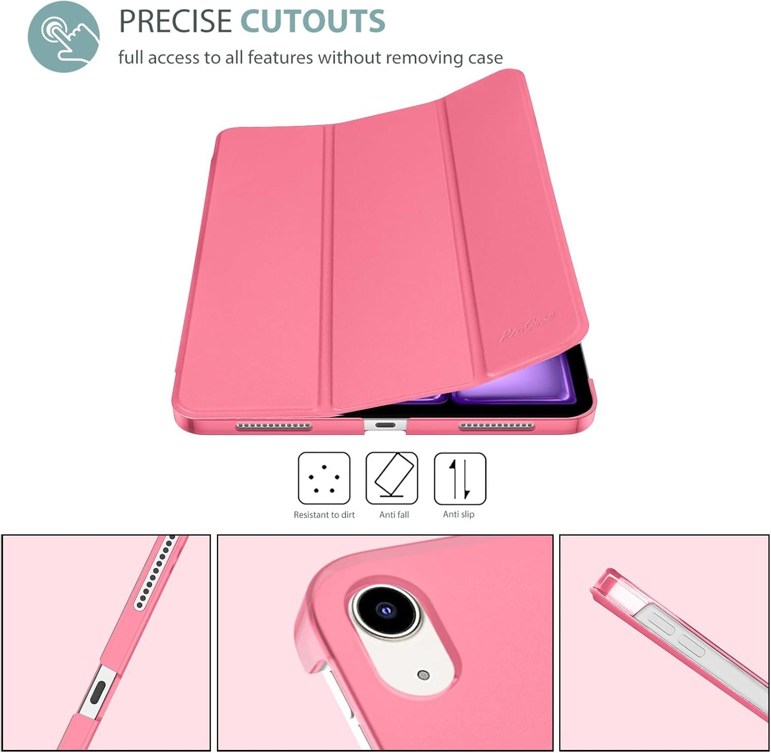 image:imageProCase Smart Case for iPad Air 11inch M4 2026 8th Gen M3 2025 M2 2024 amp 109 Inch iPad Air 5th 2022 amp 4th 2020 Protective Hard Back Cover with Auto SleepWake PinkMelonpink