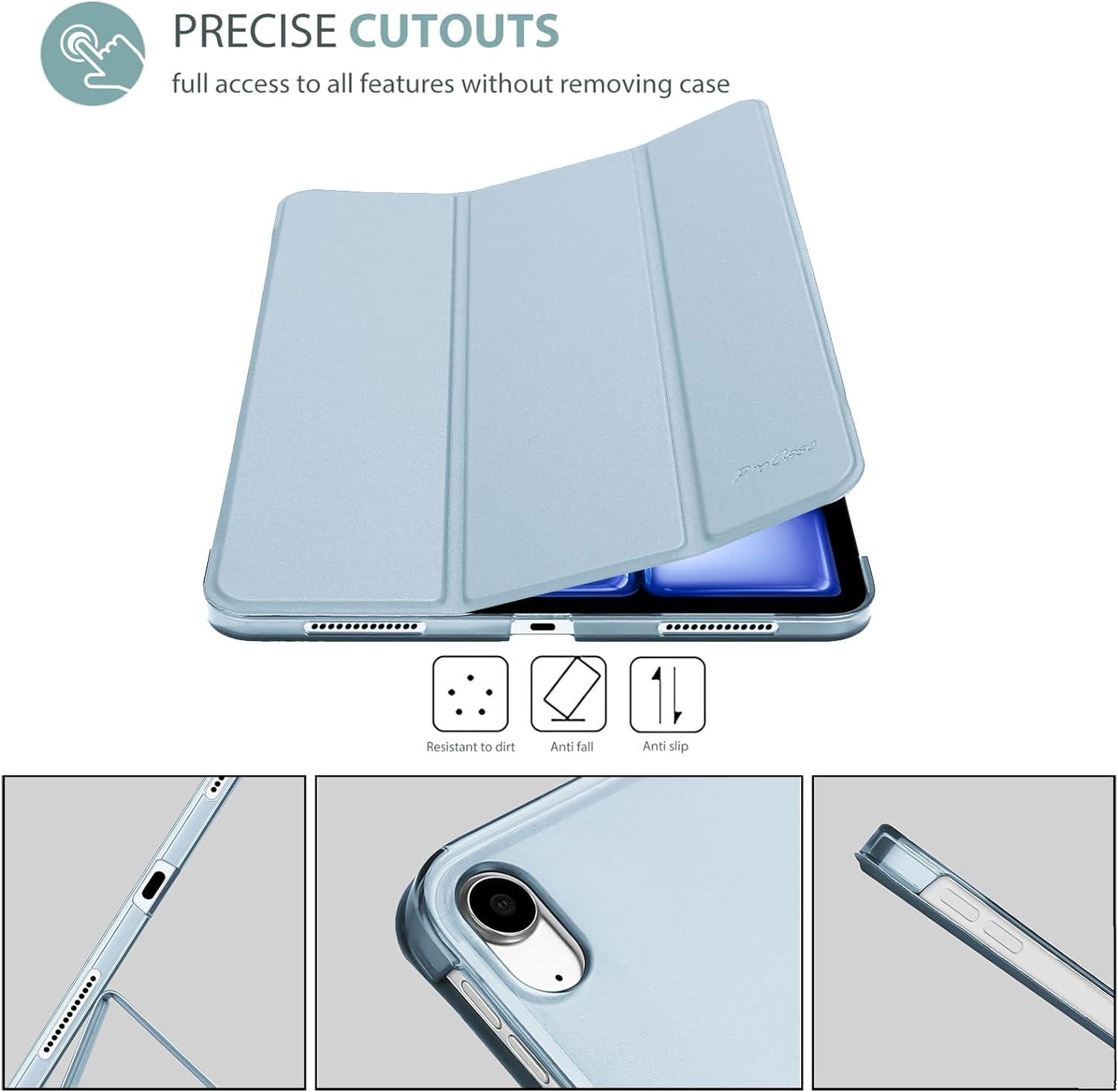 image:imageProCase Smart Case for iPad Air 11inch M4 2026 8th Gen M3 2025 M2 2024 amp 109 Inch iPad Air 5th 2022 amp 4th 2020 Protective Hard Back Cover with Auto SleepWake PinkSkyblue