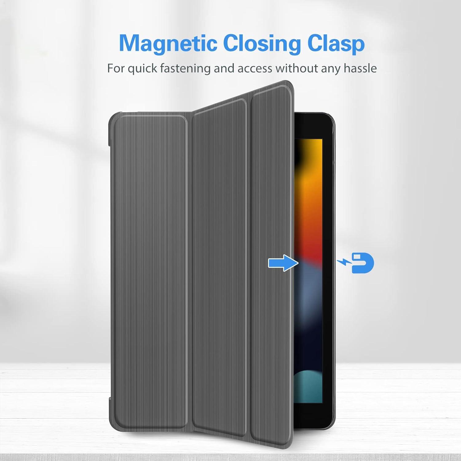 image:imageProCase Smart Cover for iPad 102 Case iPad 9th 8th 7th Generation Case Hard Back Protective Cover iPad Case for iPad 102 Inch BlackGrey