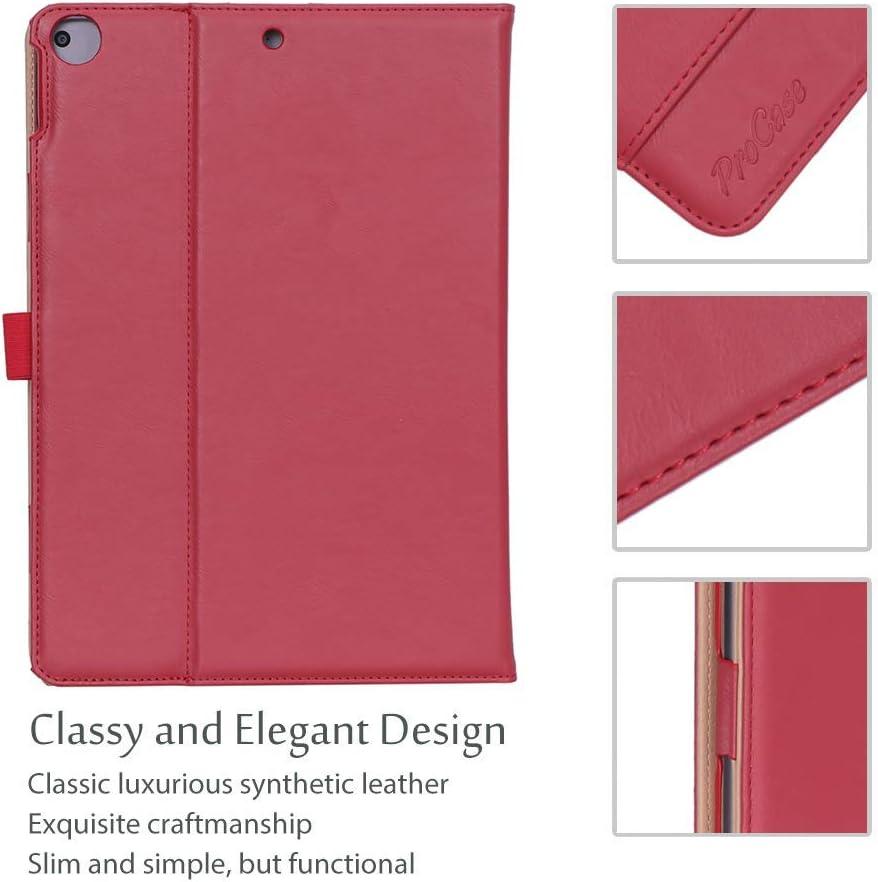 image:imageProCase for iPad 102 Inch Case 2021 9th Generation2020 8th Generation2019 7th Generation iPad Case Leather Vintage Stand Folio Cover Protective Case for 102 iPad 9th Gen8th Gen7th Gen BlackRed