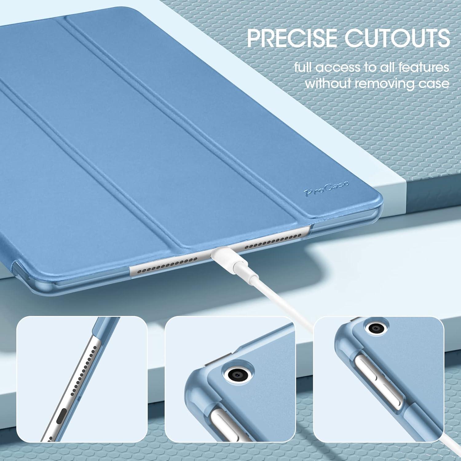 image:imageProCase for iPad 9th 8th 7th Generation Case 102 Inch 202120202019 Release 102 iPad Case 9th 8th 7th Gen Cover Slim Smart Cover with Translucent Hard Shell Back BlackBlue