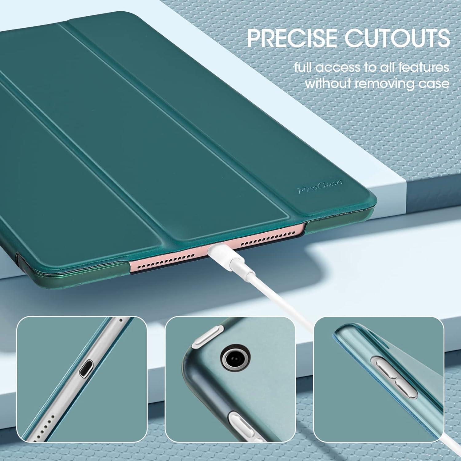 image:imageProCase for iPad 9th 8th 7th Generation Case 102 Inch 202120202019 Release 102 iPad Case 9th 8th 7th Gen Cover Slim Smart Cover with Translucent Hard Shell Back BlackEmerald